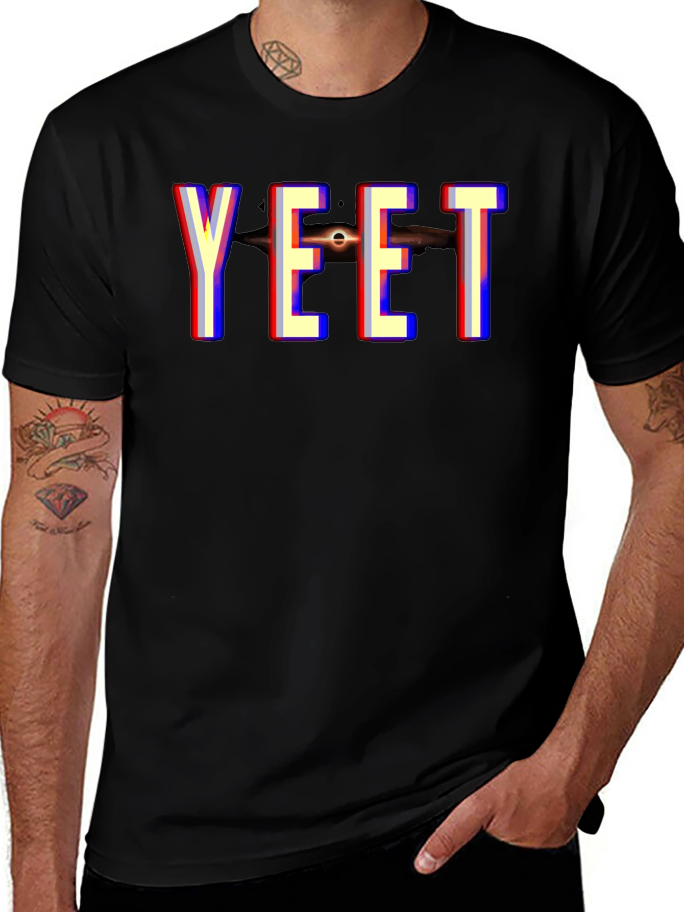 YEET Black Hole Graphic Tee - Trendy Novelty T-Shirt