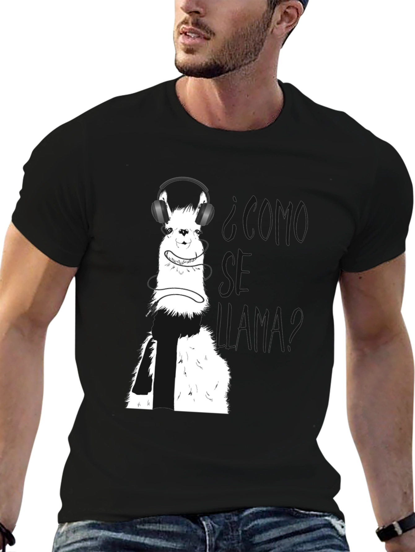 Llama T-Shirt with Headphones