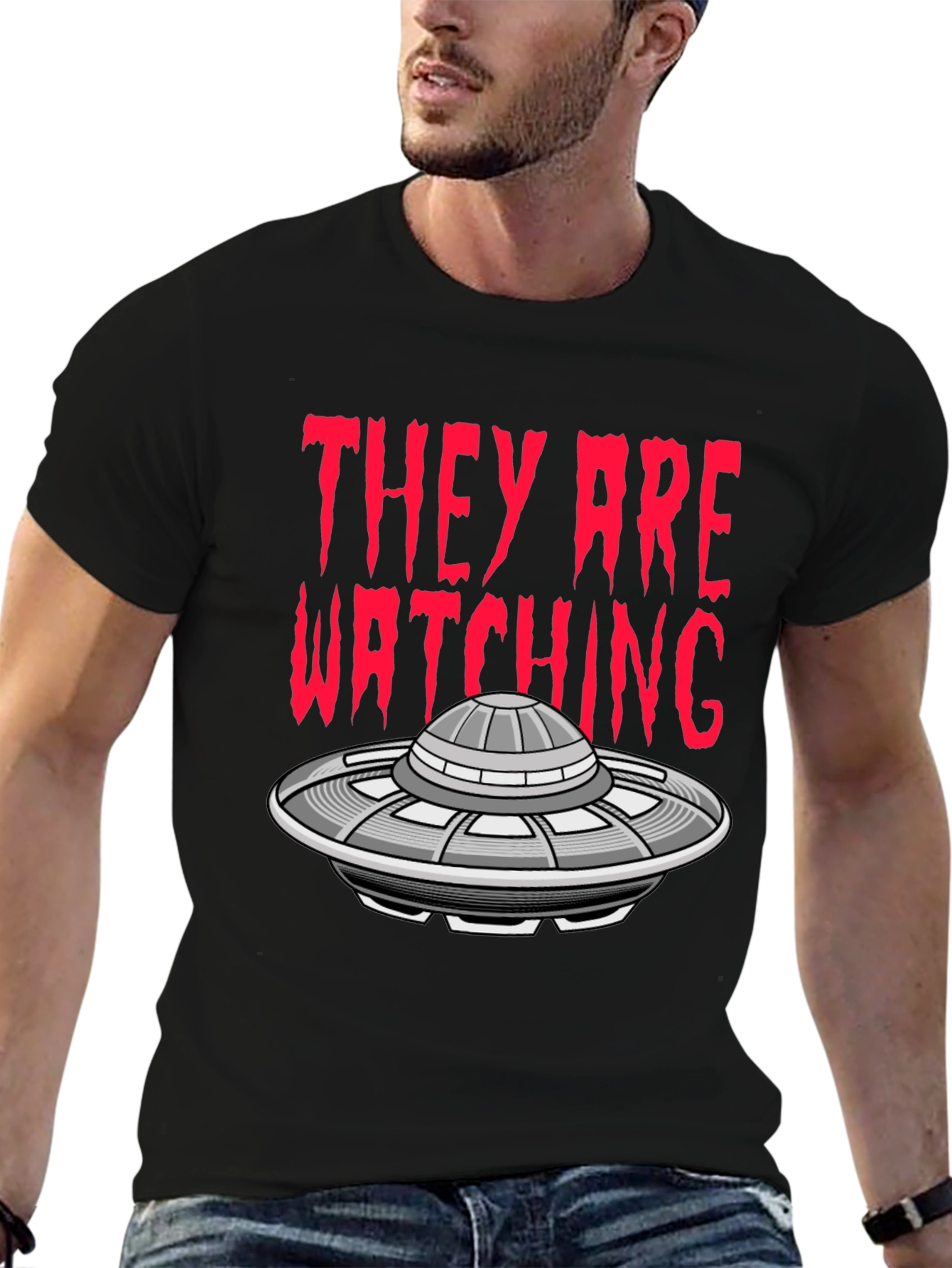 UFO Invasion T-Shirt - They Are Watching Alien Tee