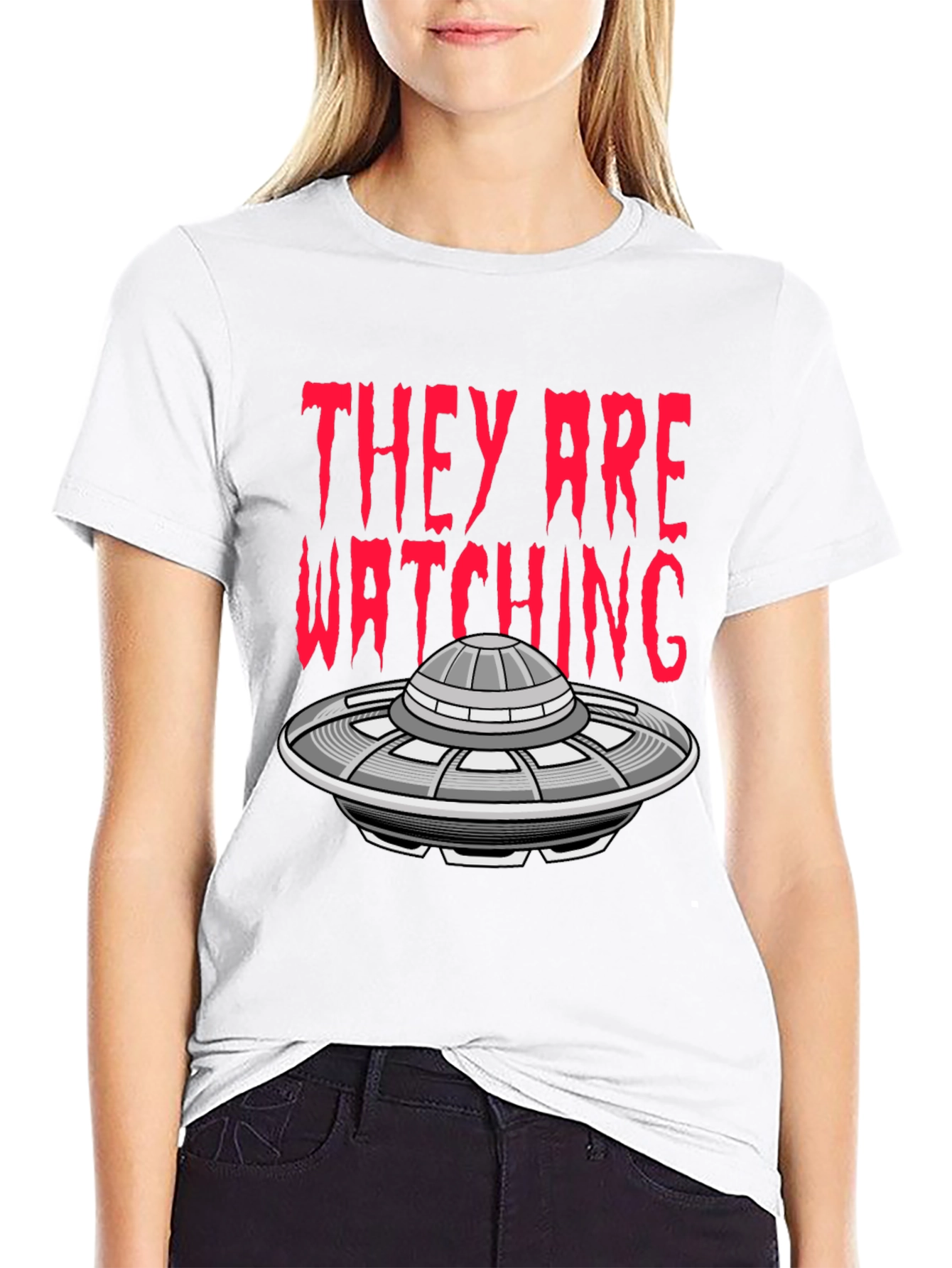 UFO Invasion T-Shirt - They Are Watching Alien Tee