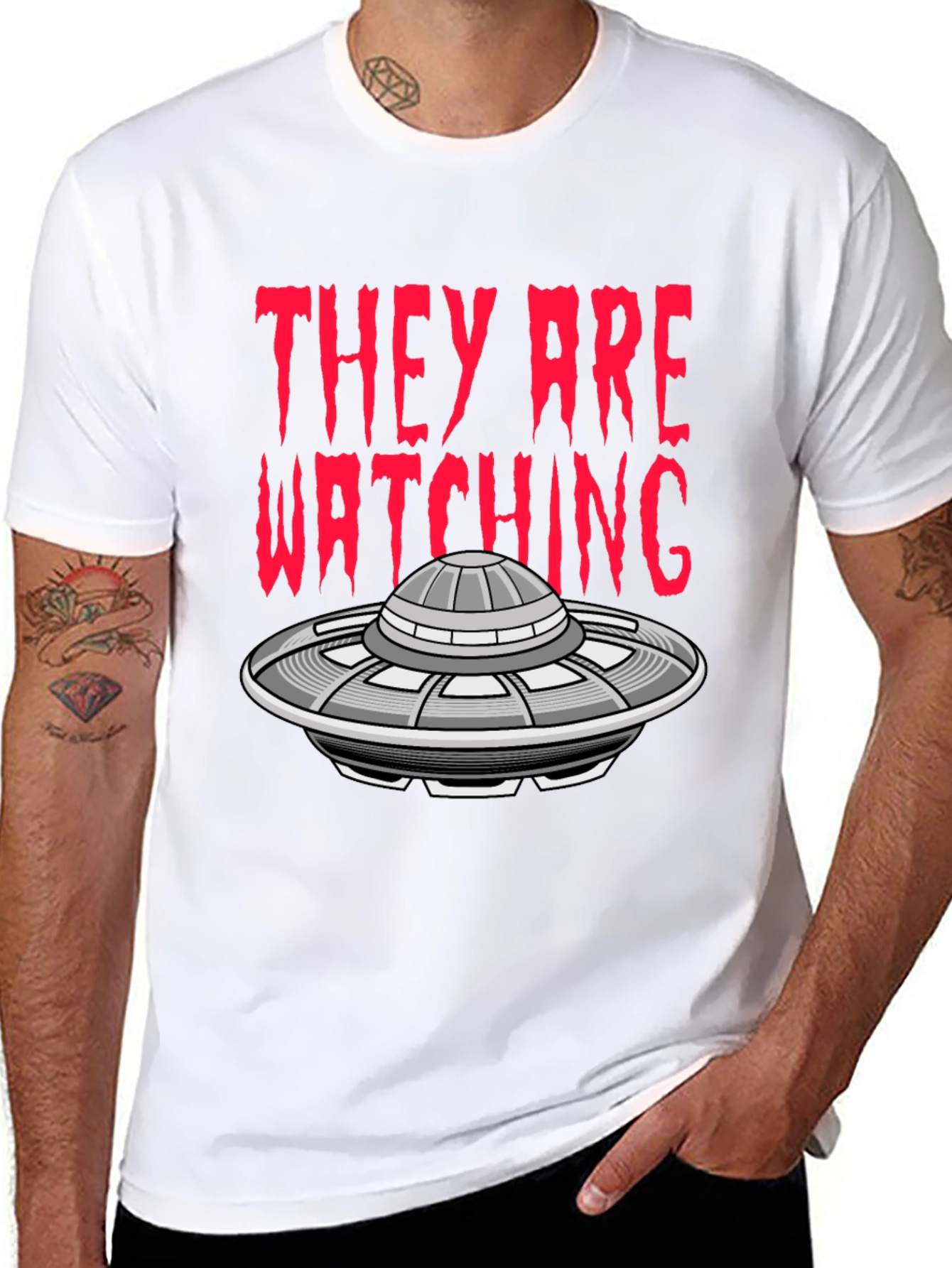 UFO Invasion T-Shirt - They Are Watching Alien Tee