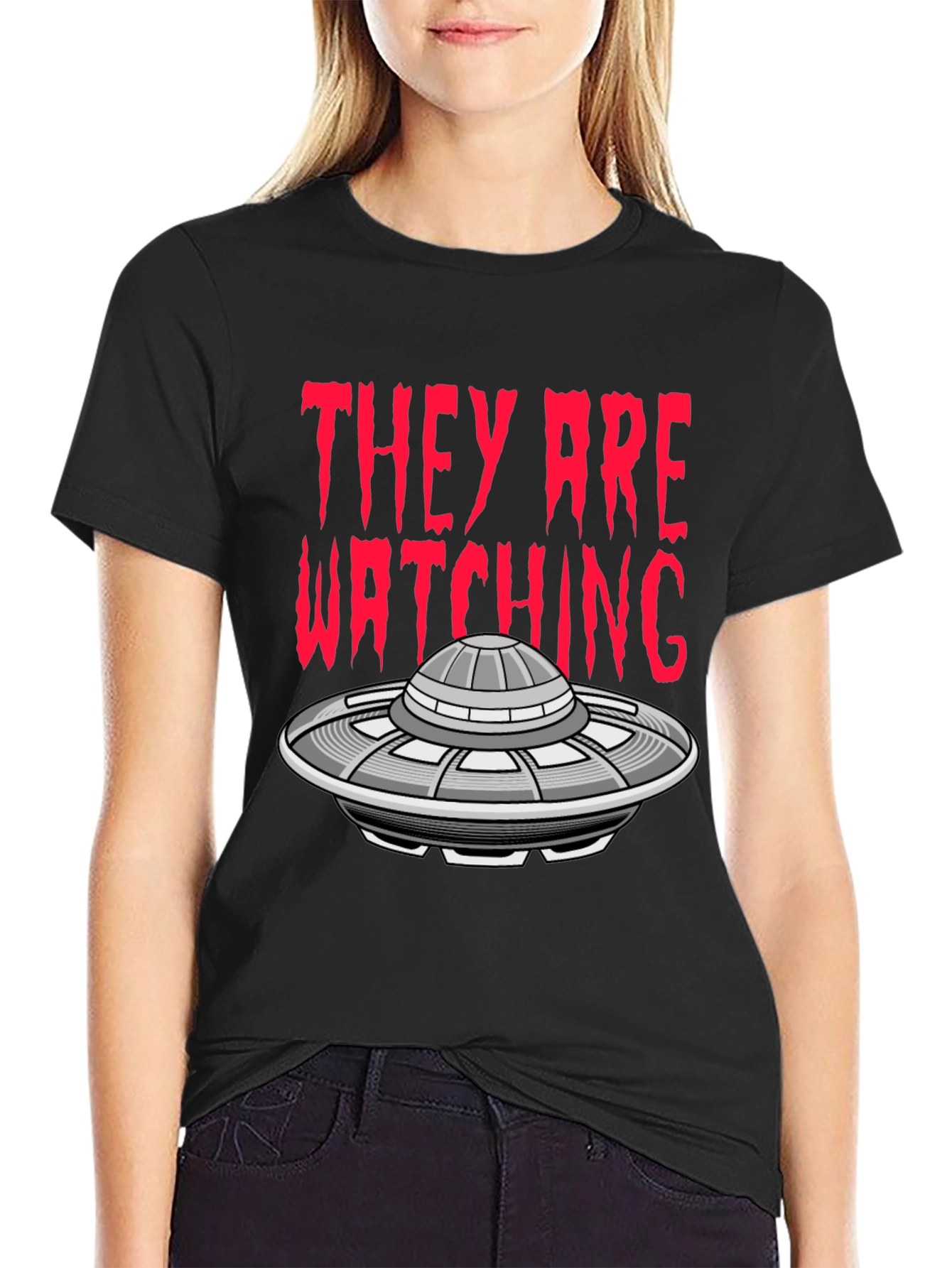 UFO Invasion T-Shirt - They Are Watching Alien Tee