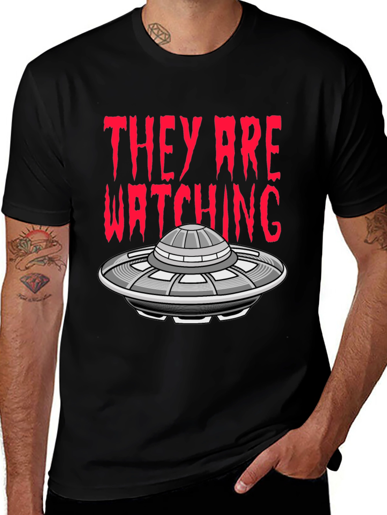 UFO Invasion T-Shirt - They Are Watching Alien Tee
