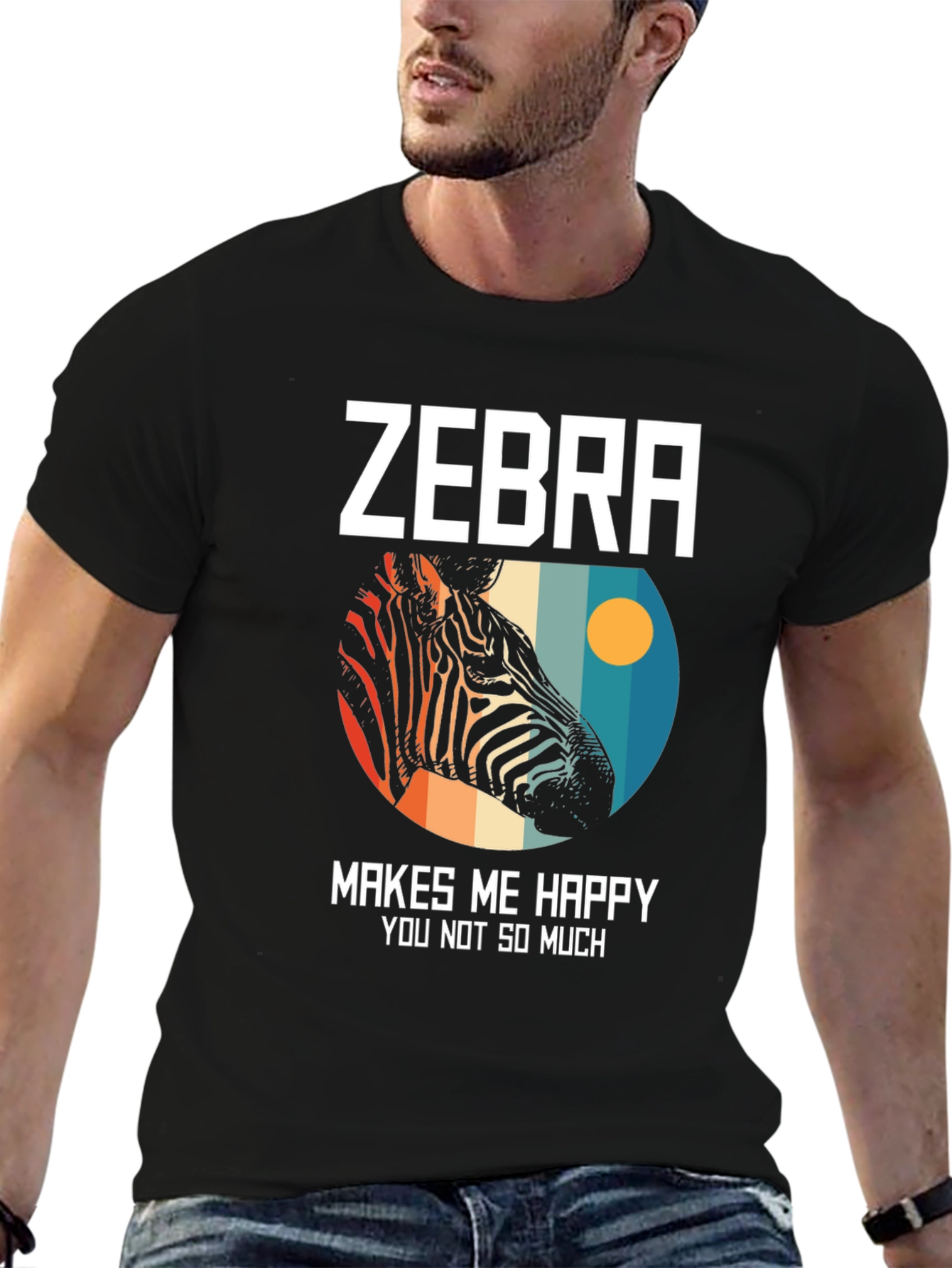 Zebra Makes Me Happy Graphic Tee