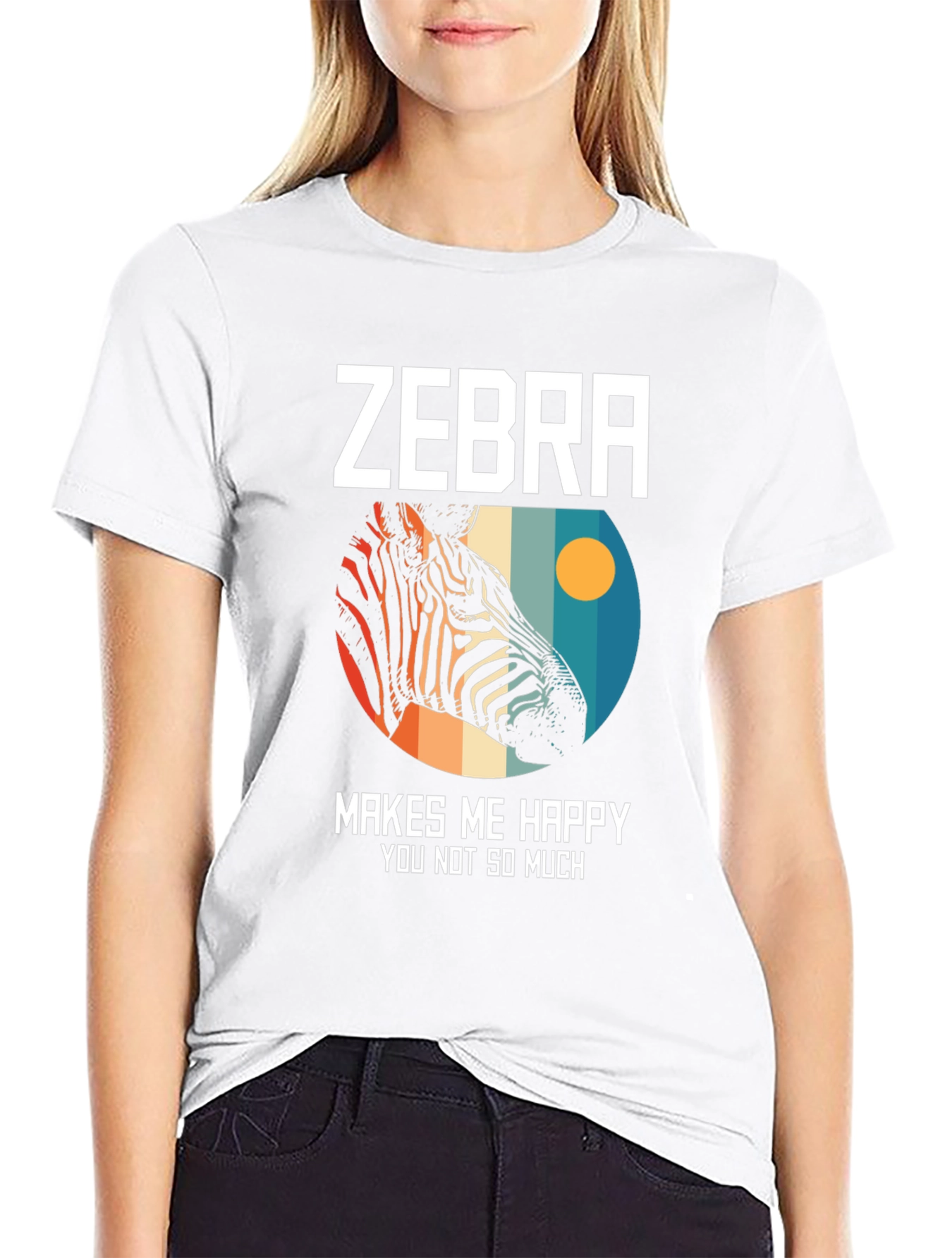 Zebra Makes Me Happy Graphic Tee