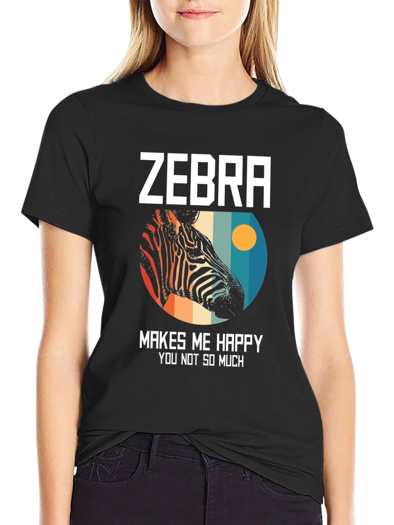 Zebra Makes Me Happy Graphic Tee