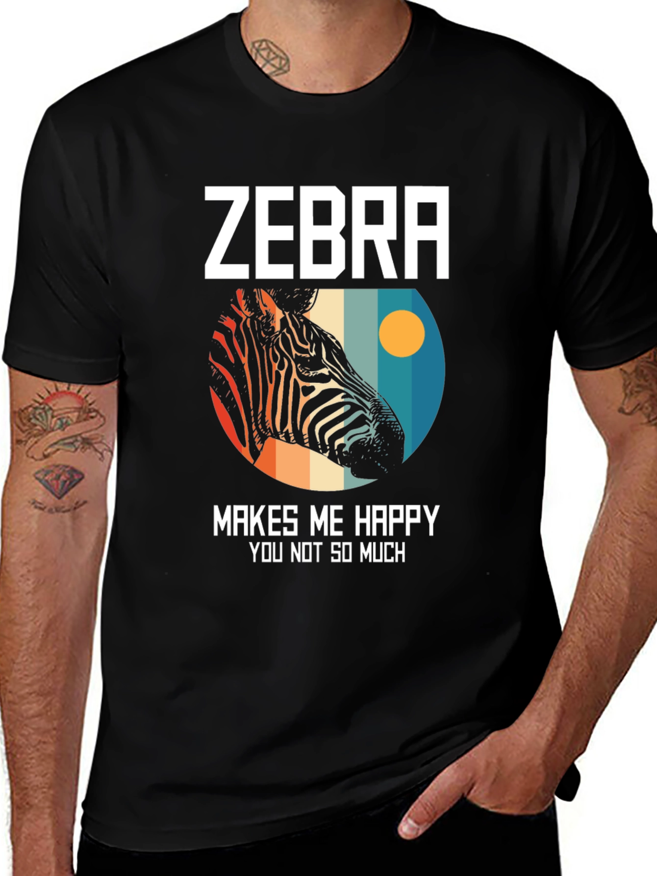 Zebra Makes Me Happy Graphic Tee