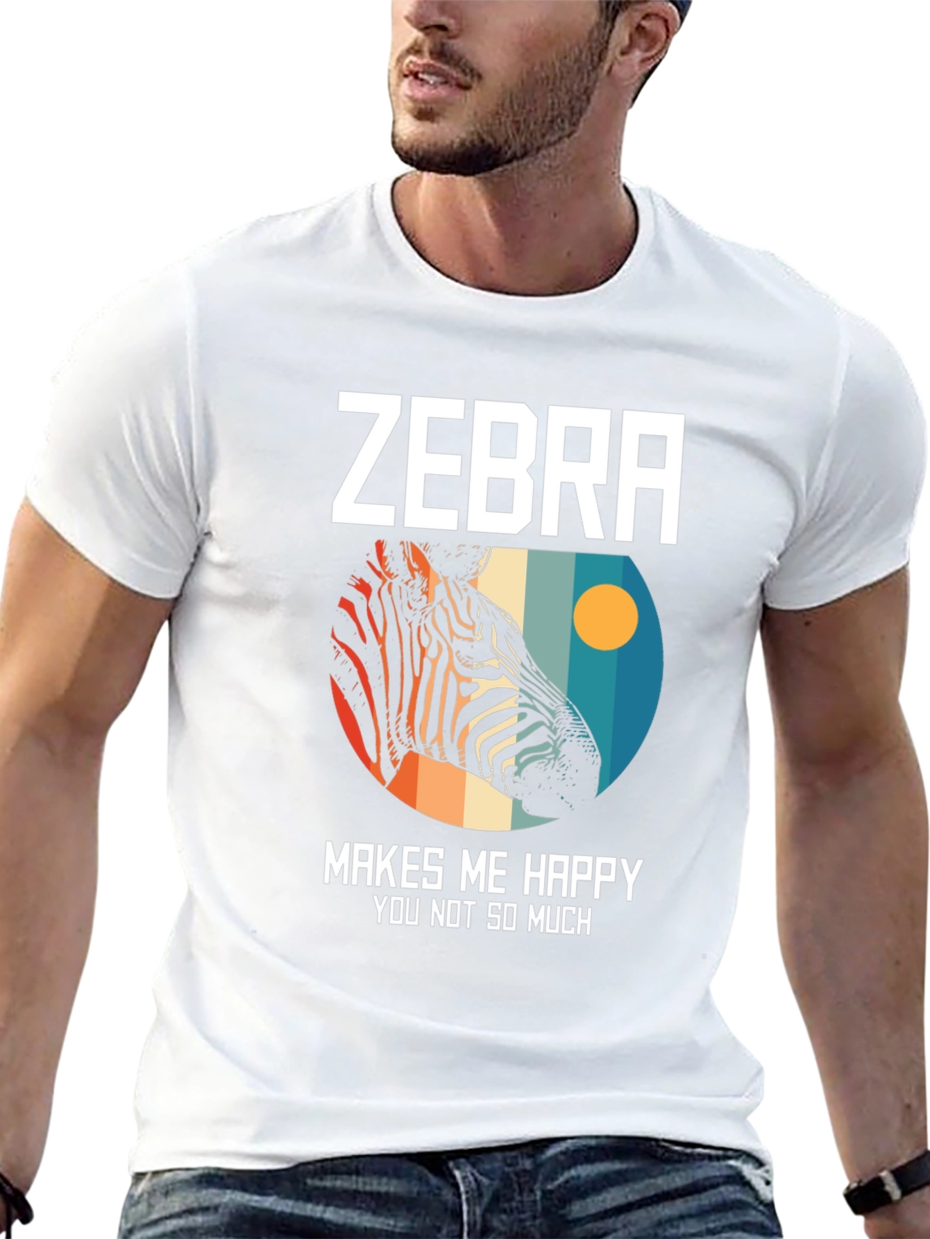 Zebra Makes Me Happy Graphic Tee