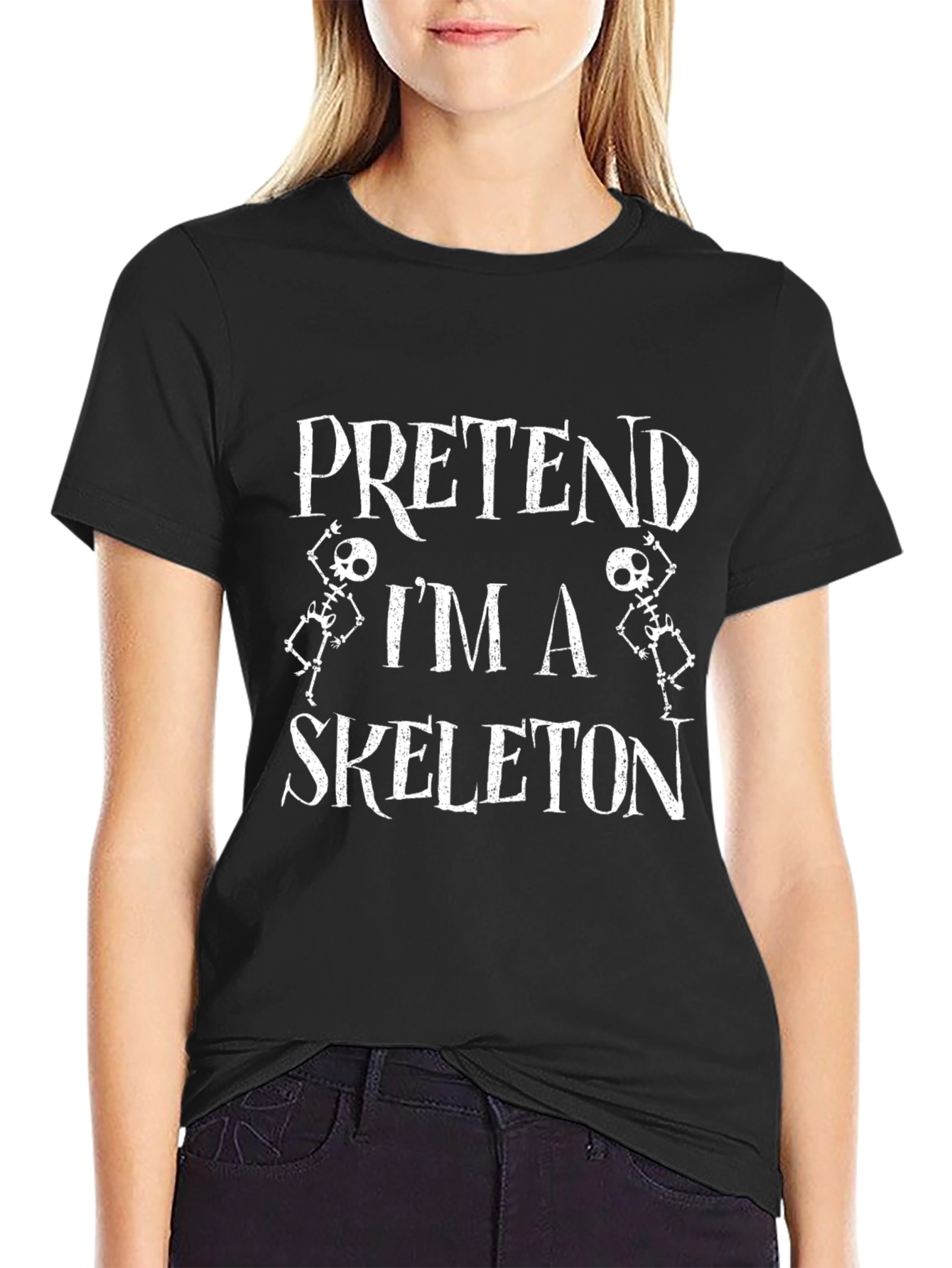 Pretend Im A Skeleton Black T-Shirt