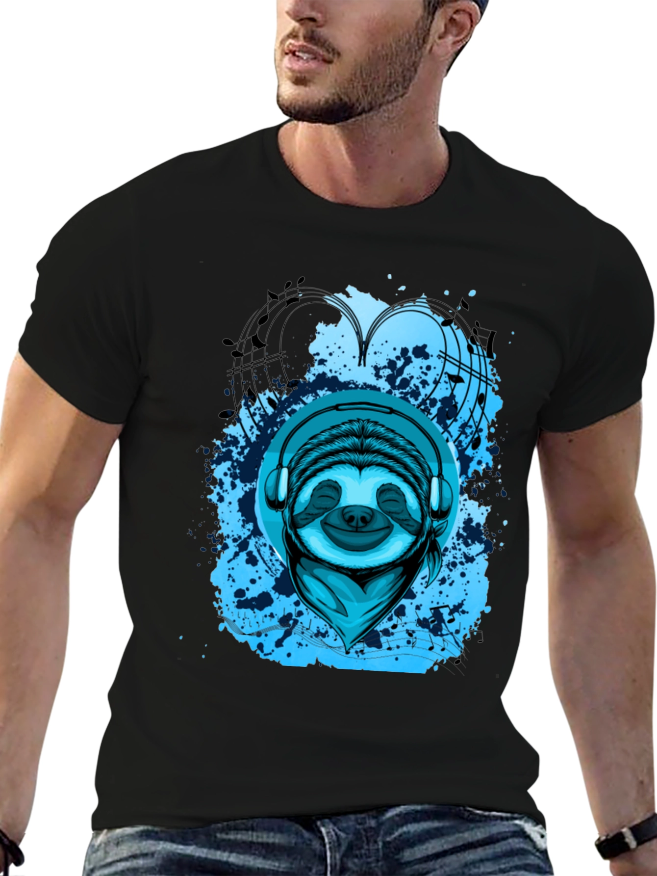 Sloth DJ Graphic Tee - Cool Music Lover Shirt