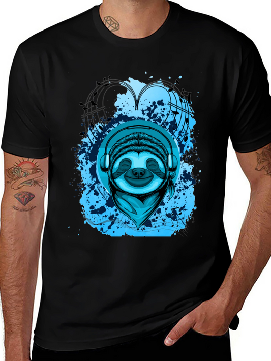 Sloth DJ Graphic Tee - Cool Music Lover Shirt