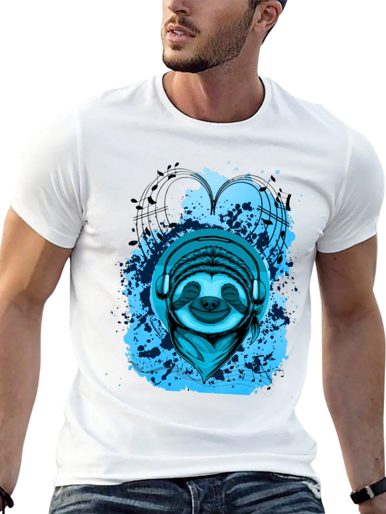 Sloth DJ Graphic Tee - Cool Music Lover Shirt