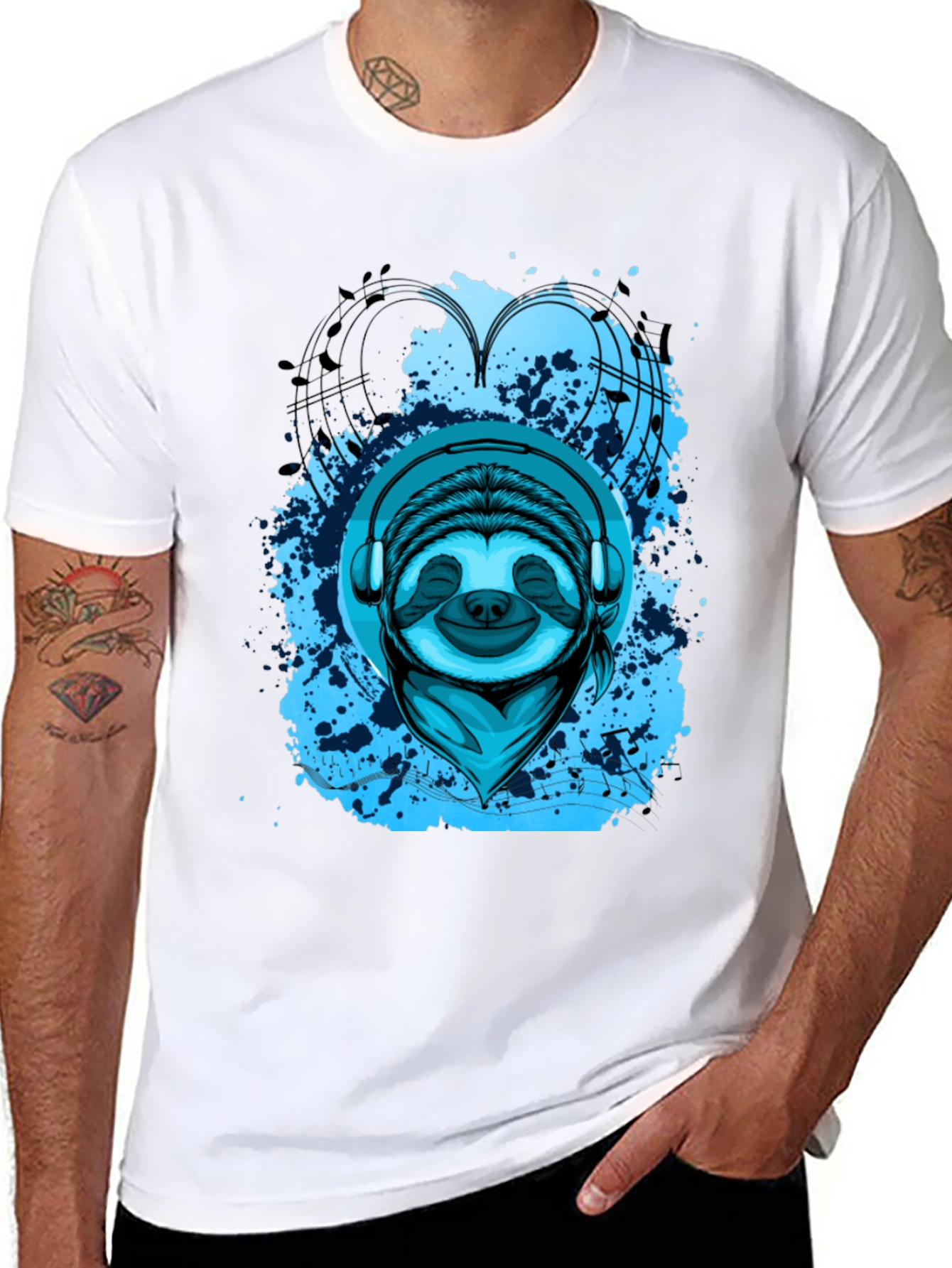 Sloth DJ Graphic Tee - Cool Music Lover Shirt