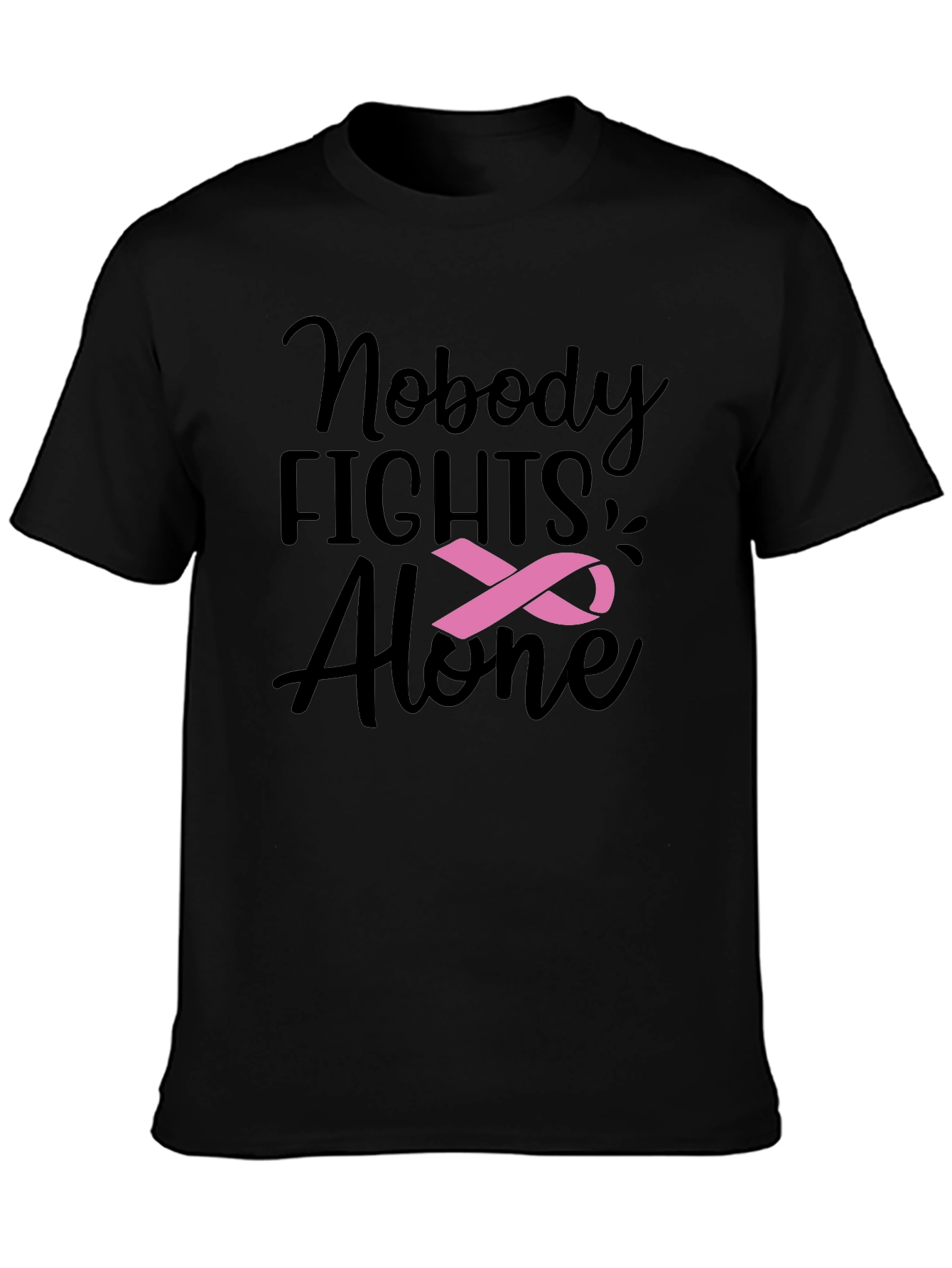 Nobody Fights Alone T-Shirt: Breast Cancer Awareness