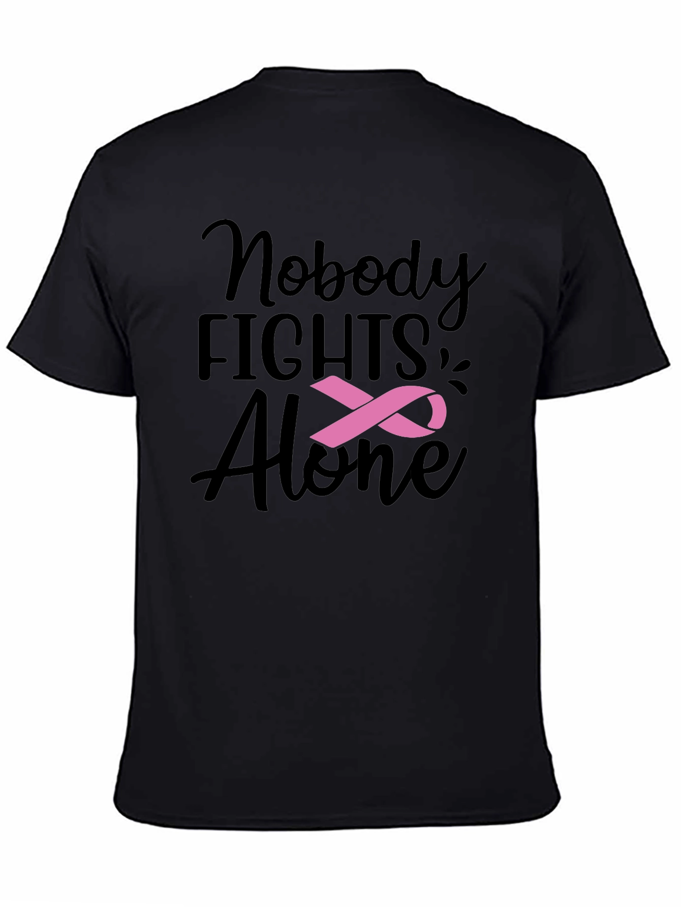 Nobody Fights Alone T-Shirt: Breast Cancer Awareness