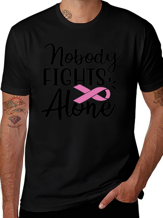 Nobody Fights Alone T-Shirt: Breast Cancer Awareness