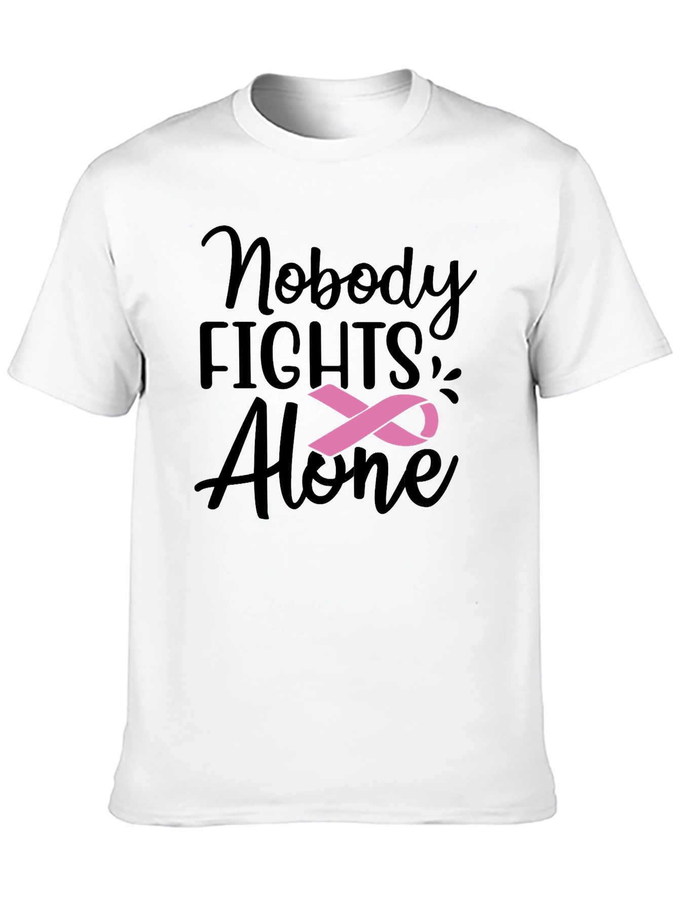 Nobody Fights Alone T-Shirt: Breast Cancer Awareness