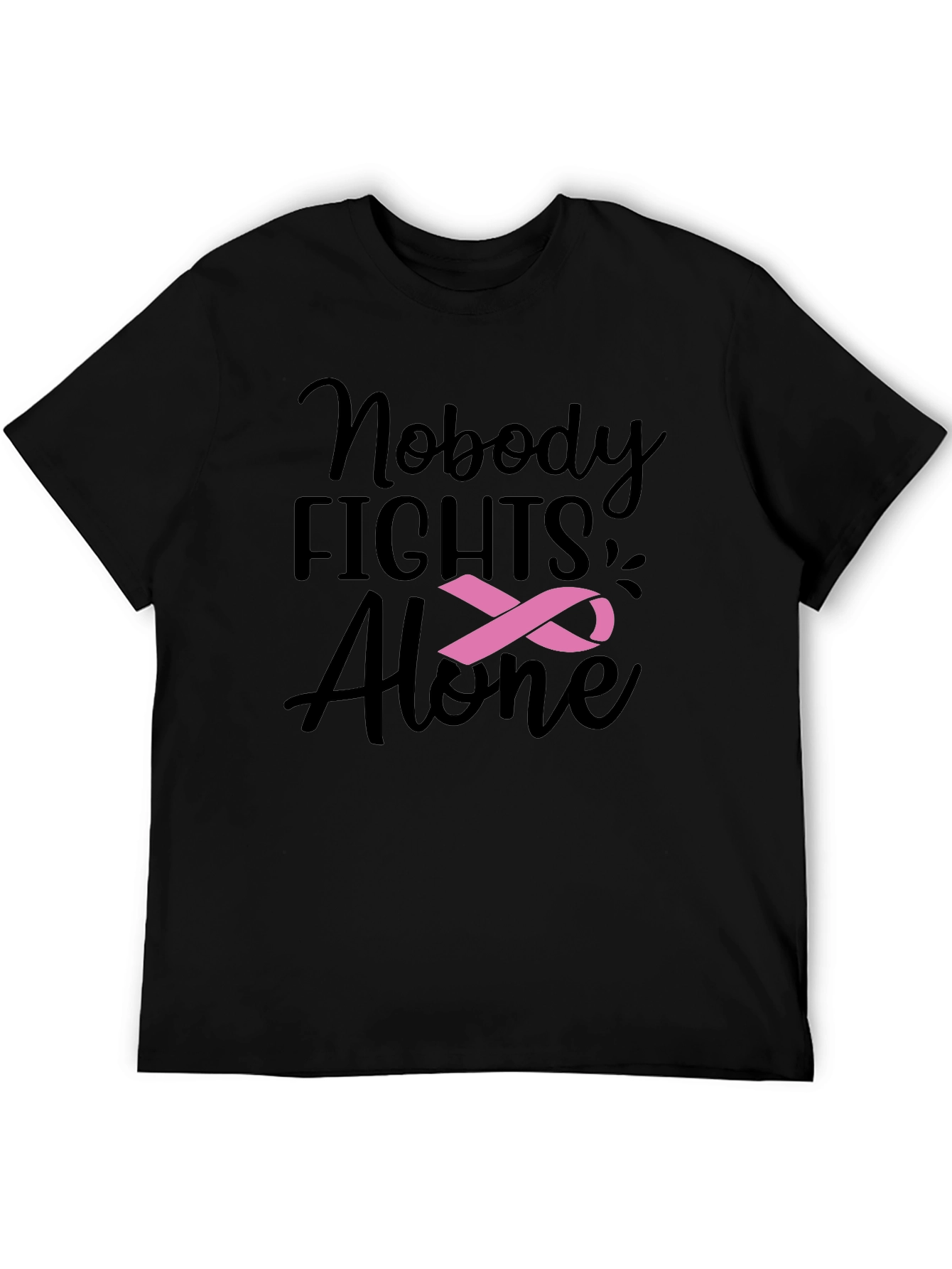 Nobody Fights Alone T-Shirt: Breast Cancer Awareness