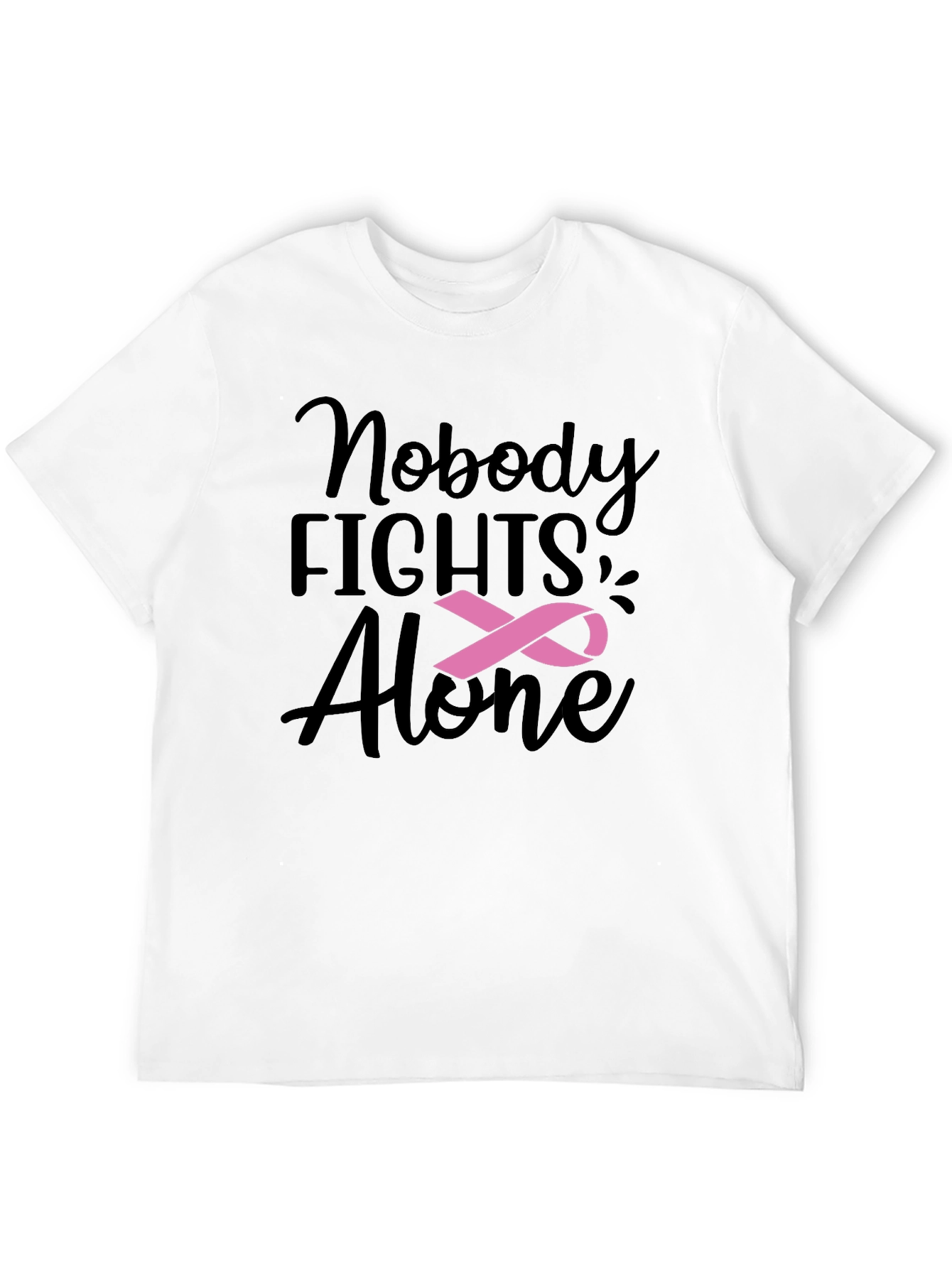 Nobody Fights Alone T-Shirt: Breast Cancer Awareness