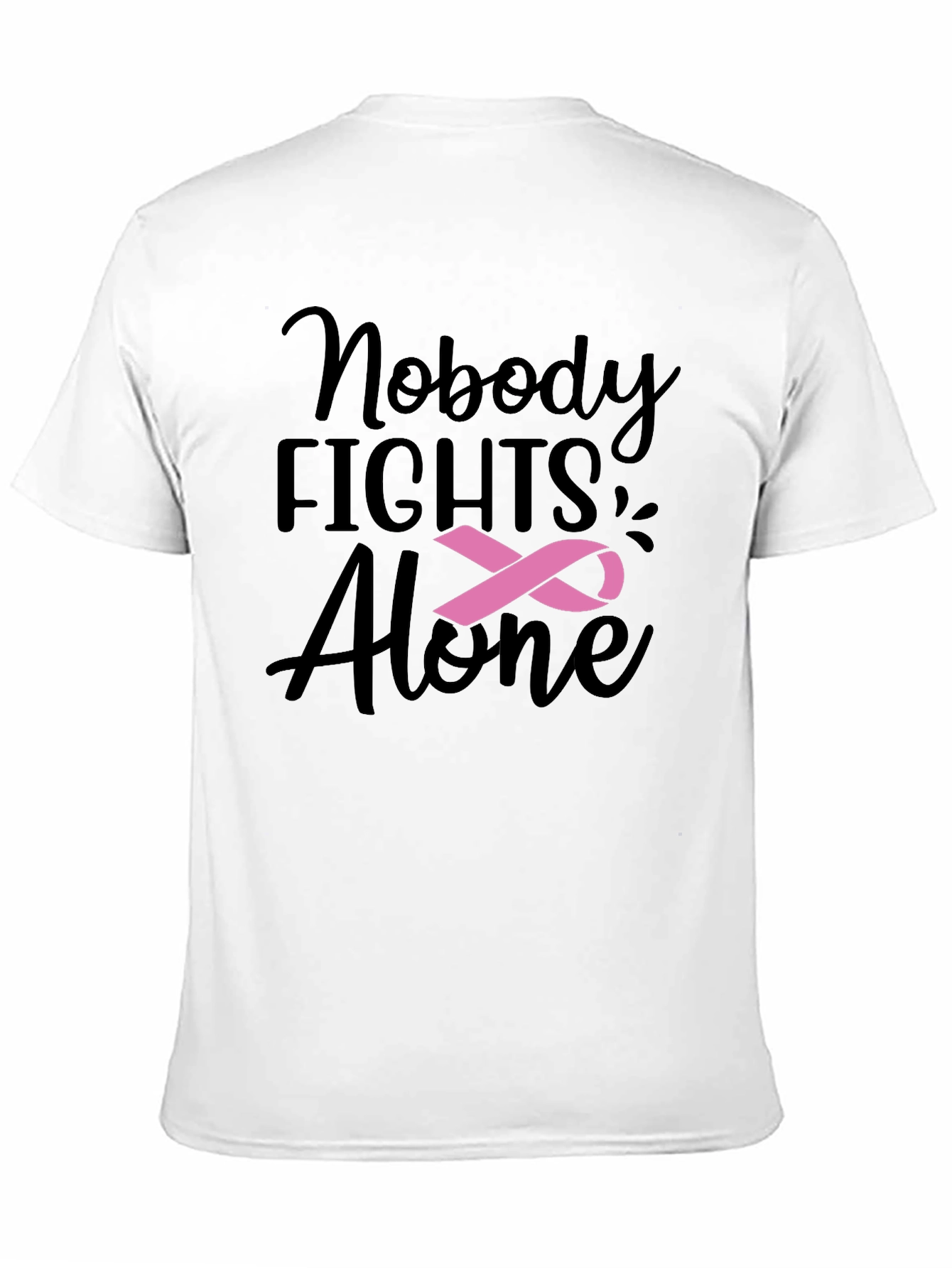 Nobody Fights Alone T-Shirt: Breast Cancer Awareness