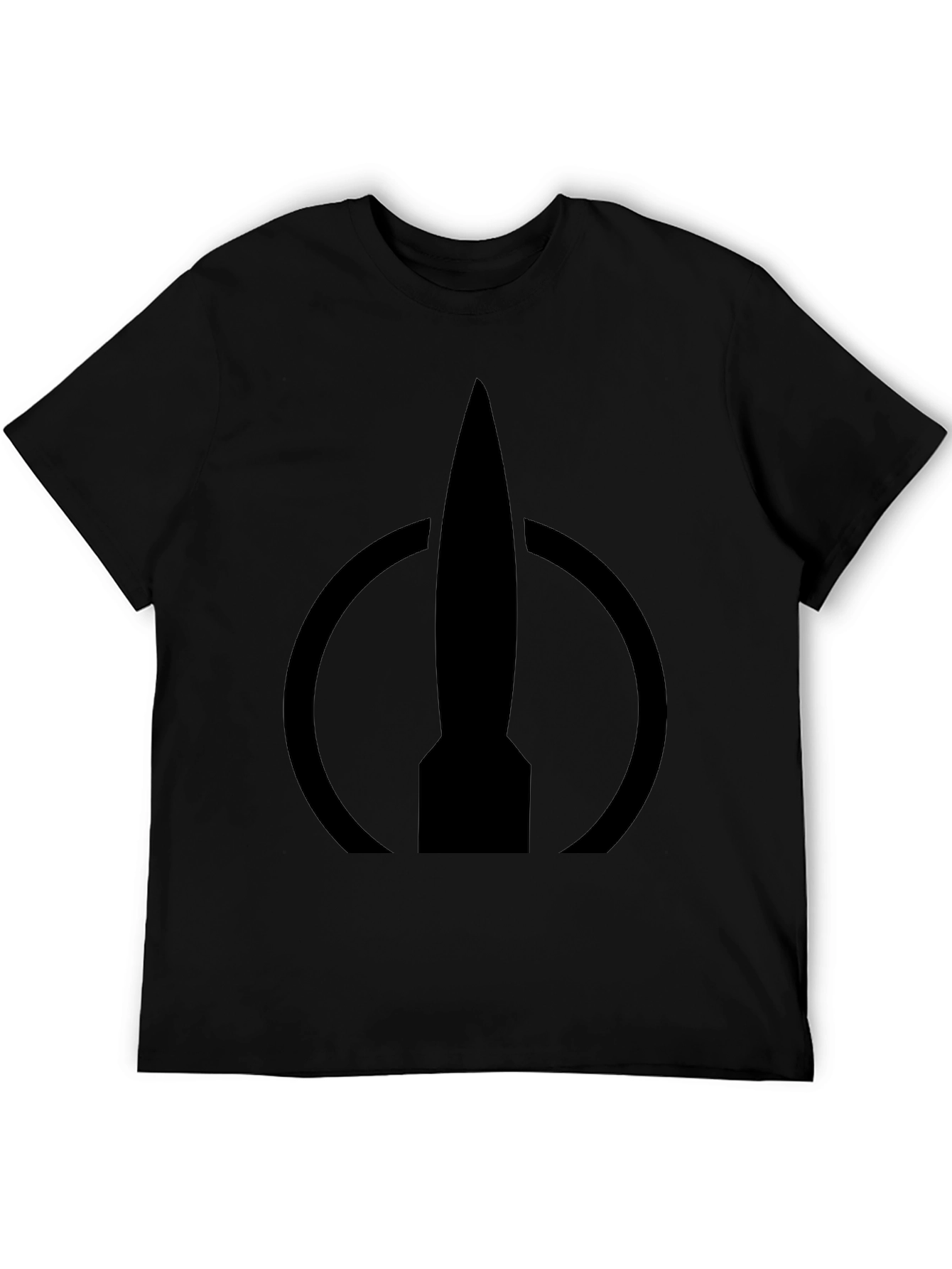 Rocket Logo Black T-Shirt - Modern Design