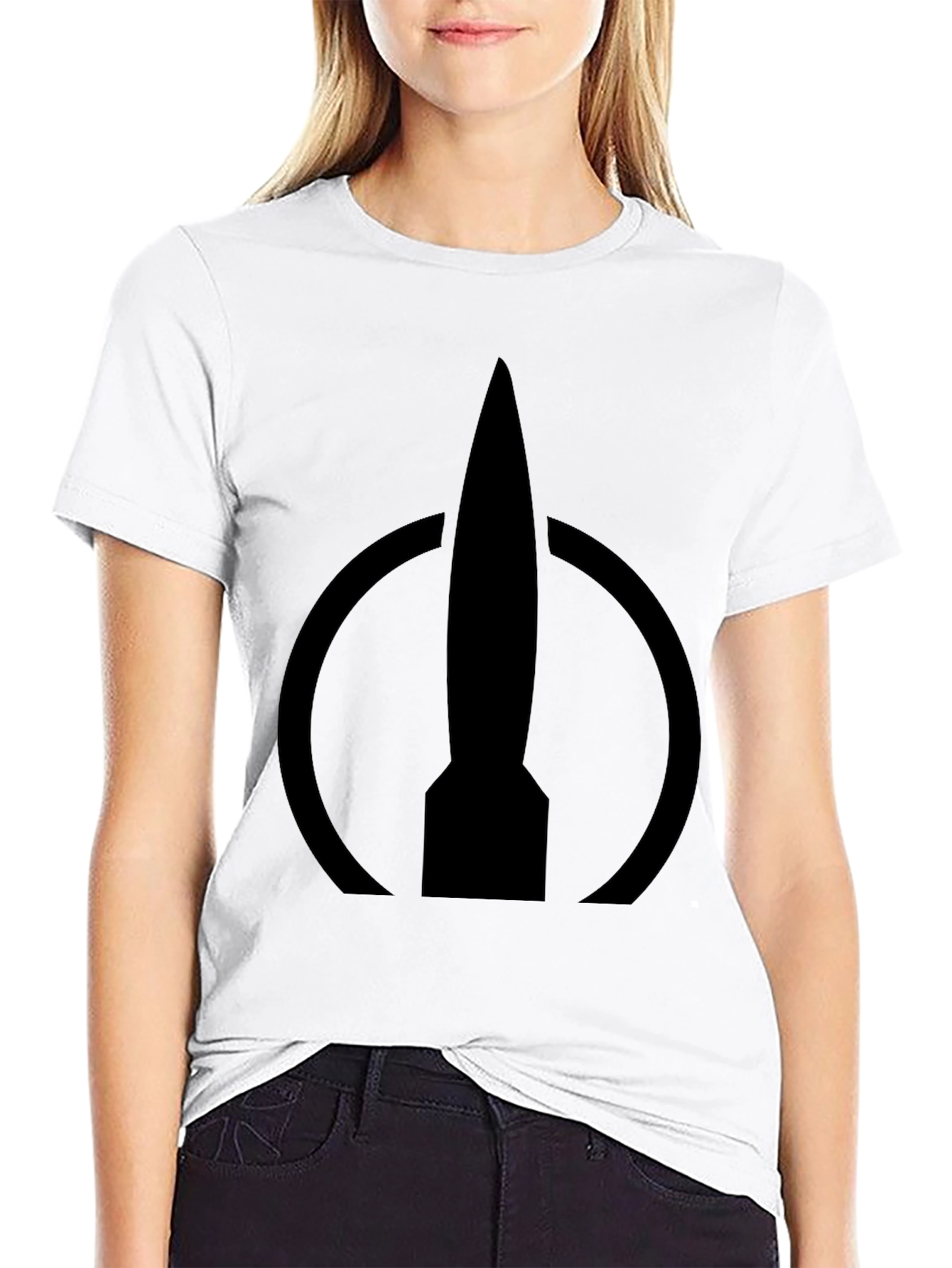 Rocket Logo Black T-Shirt - Modern Design