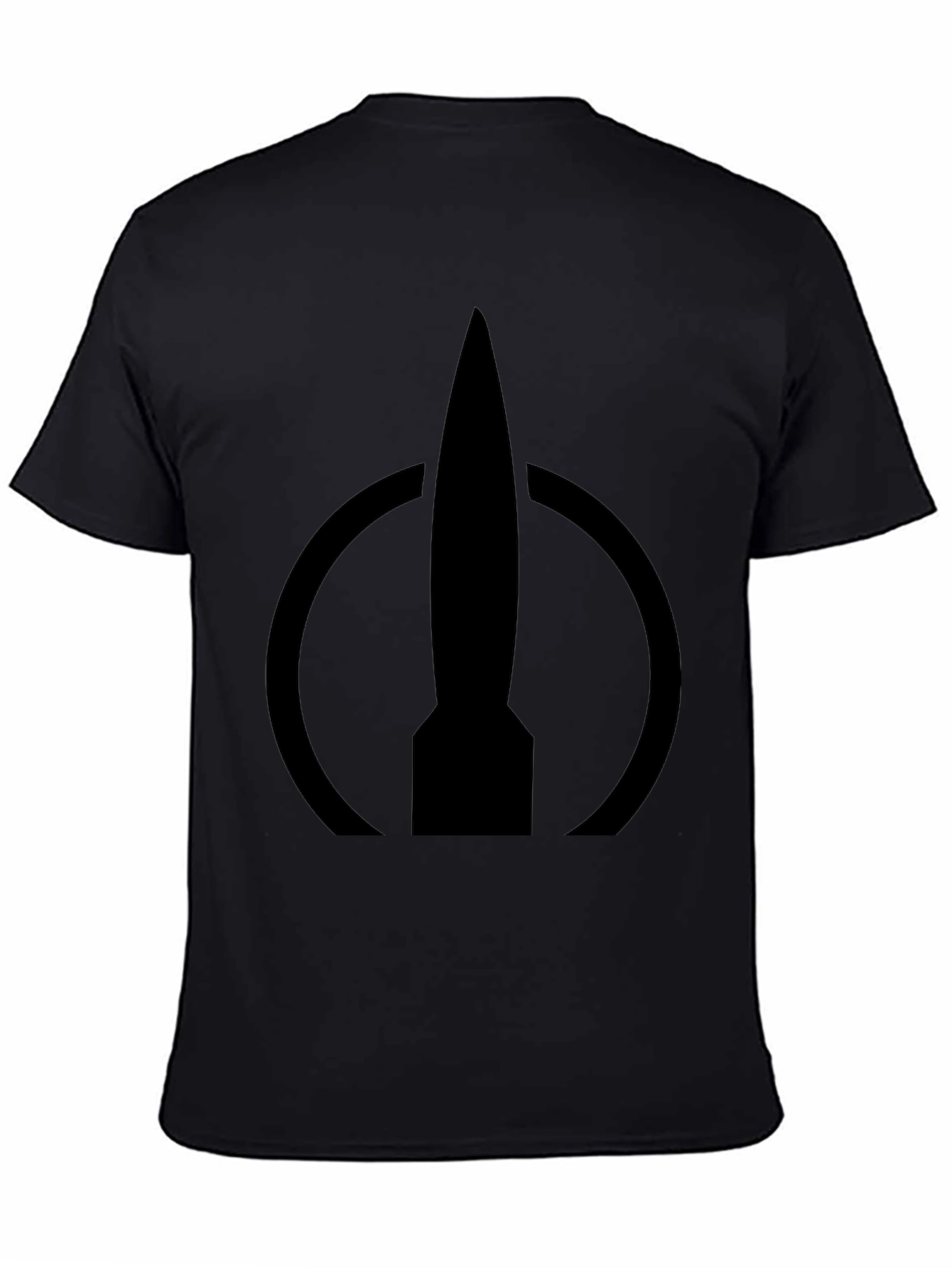 Rocket Logo Black T-Shirt - Modern Design