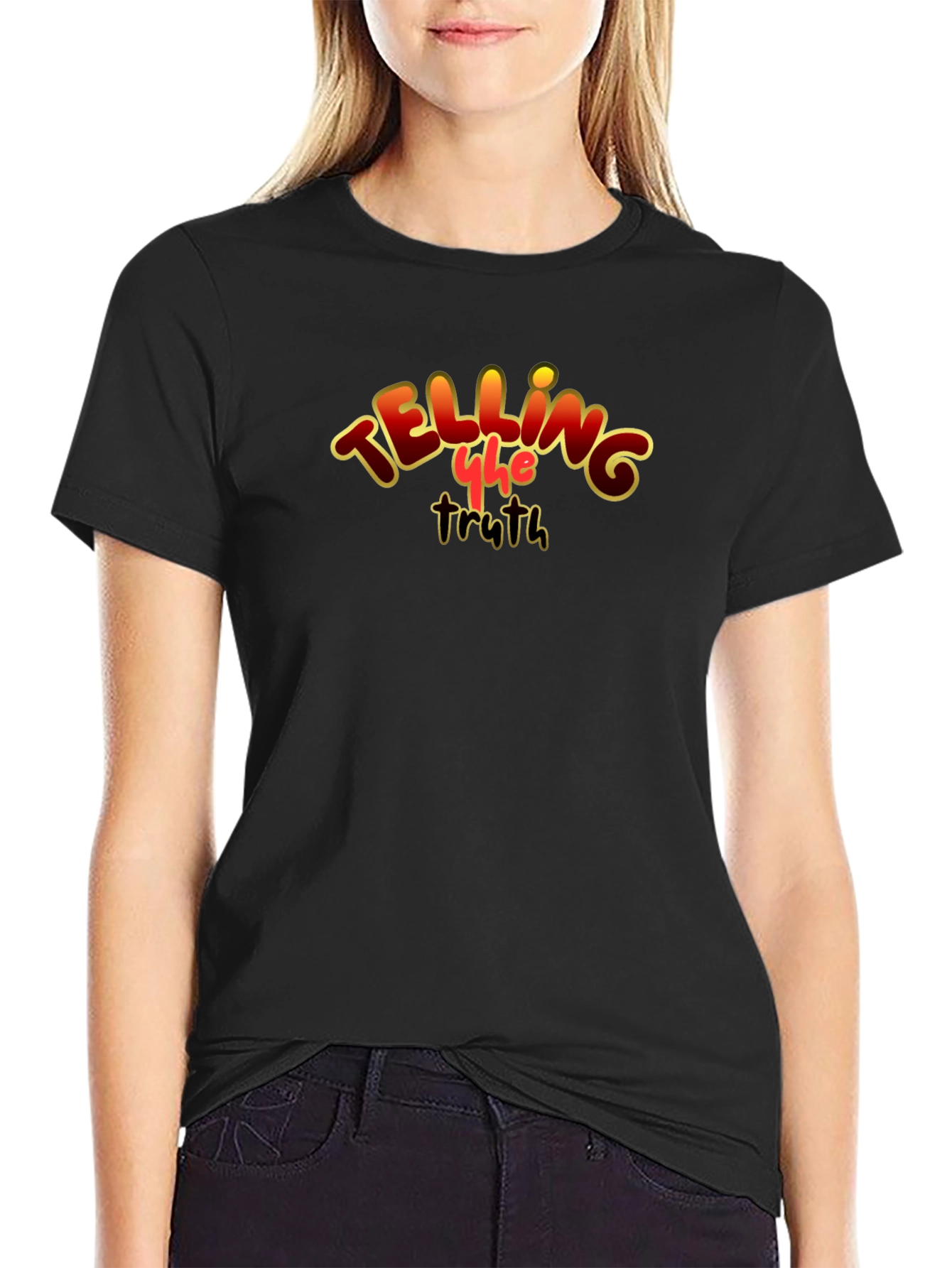 Telling the Truth Graphic Tee - Black Cotton T-Shirt