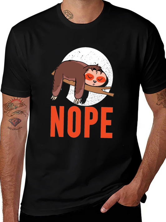 Nope Sloth Graphic Tee - Funny Lazy Sloth T-Shirt