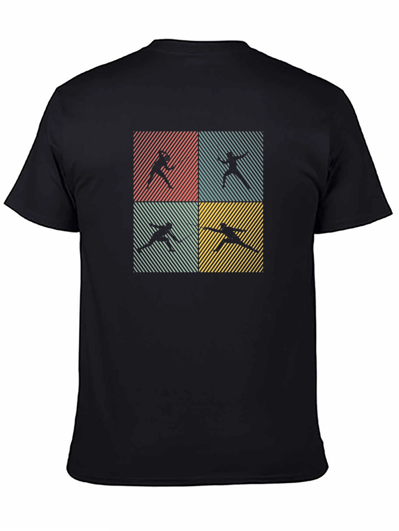 Fencing Silhouette Retro T-Shirt