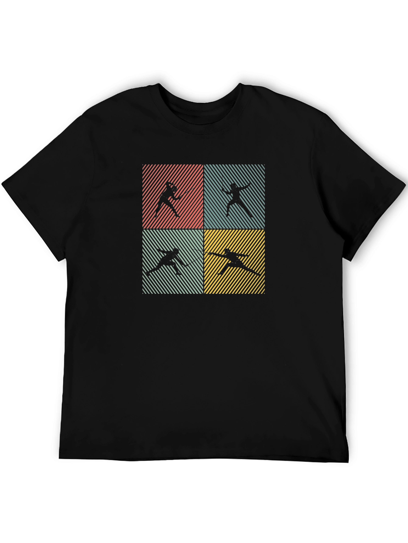 Fencing Silhouette Retro T-Shirt