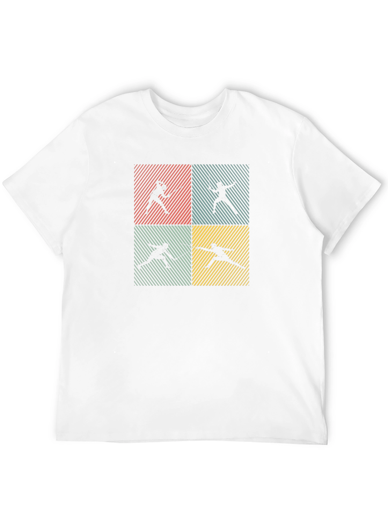 Fencing Silhouette Retro T-Shirt