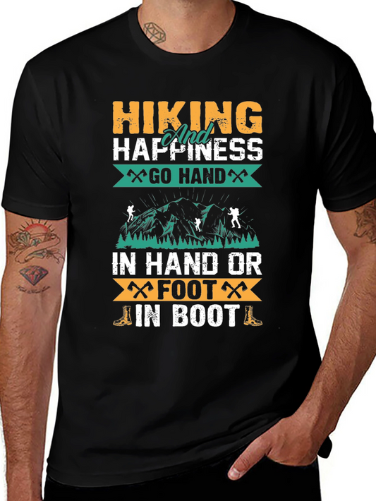 Hiking Happiness Black Graphic T-Shirt