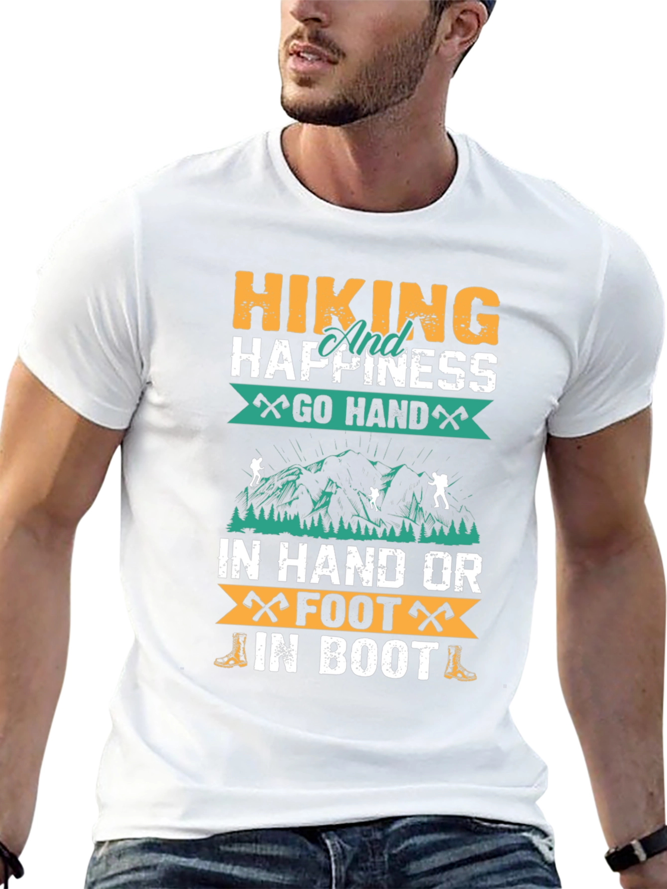 Hiking Happiness Black Graphic T-Shirt