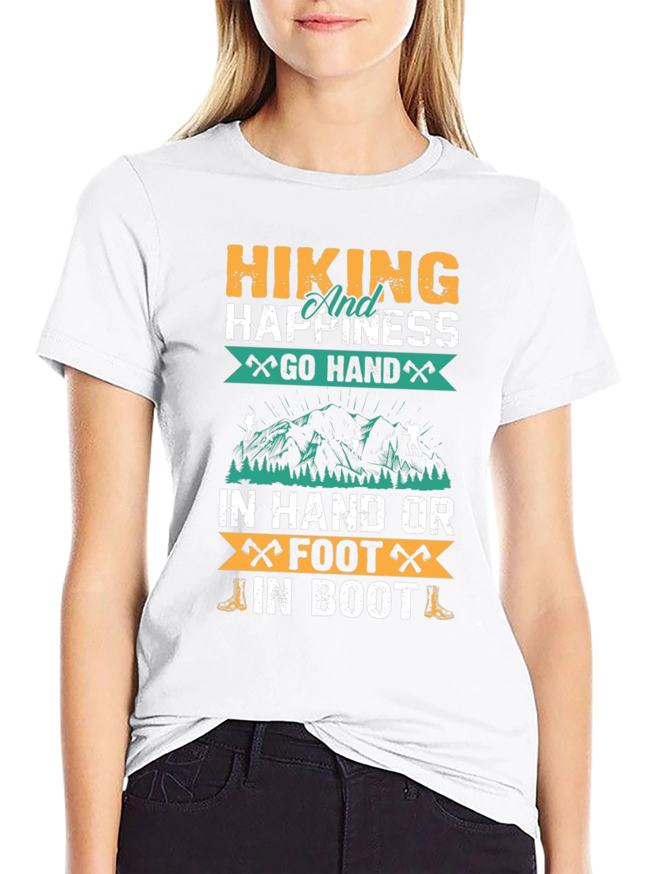 Hiking Happiness Black Graphic T-Shirt