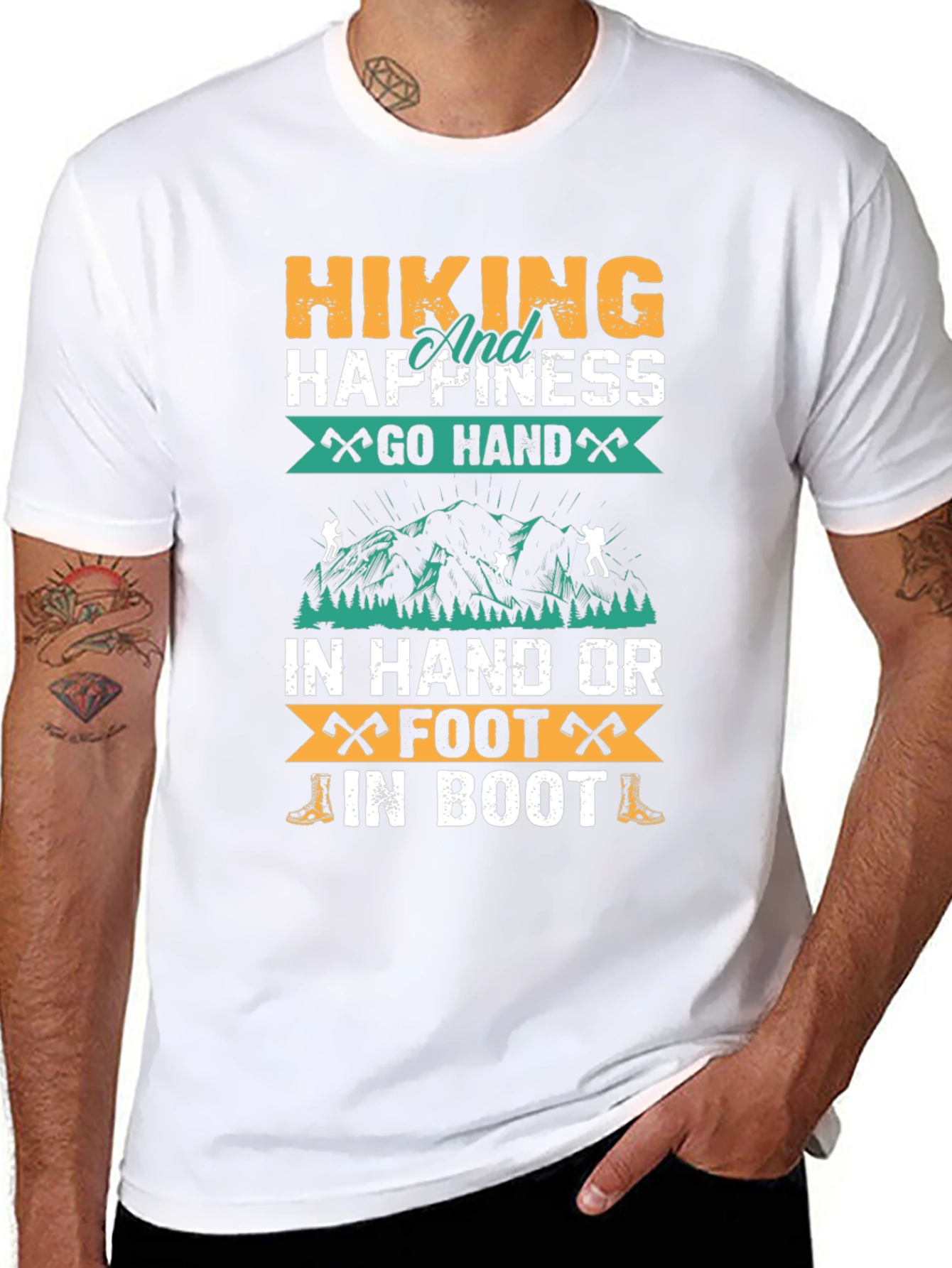 Hiking Happiness Black Graphic T-Shirt