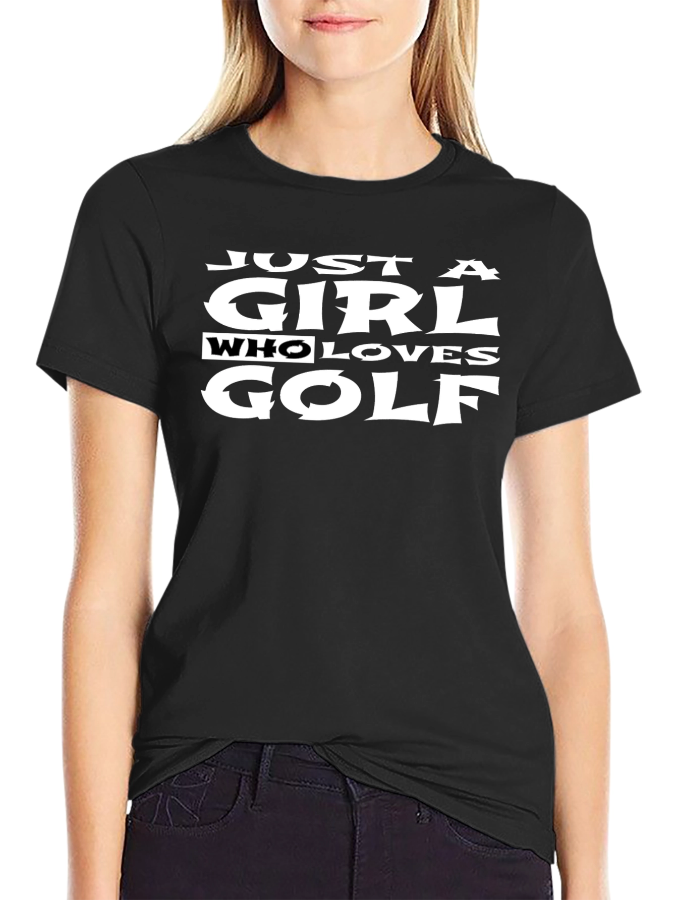 Just a Girl Who Loves Golf T-Shirt - Black
