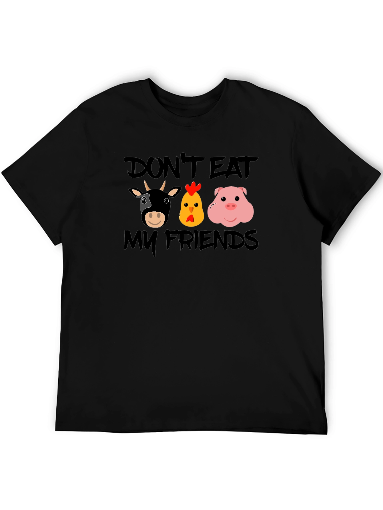 Vegan Dont Eat My Friends Graphic T-Shirt