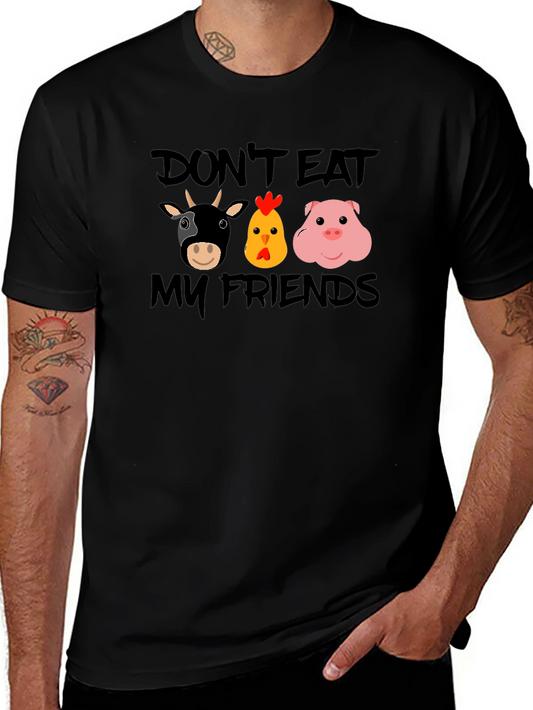 Vegan Dont Eat My Friends Graphic T-Shirt