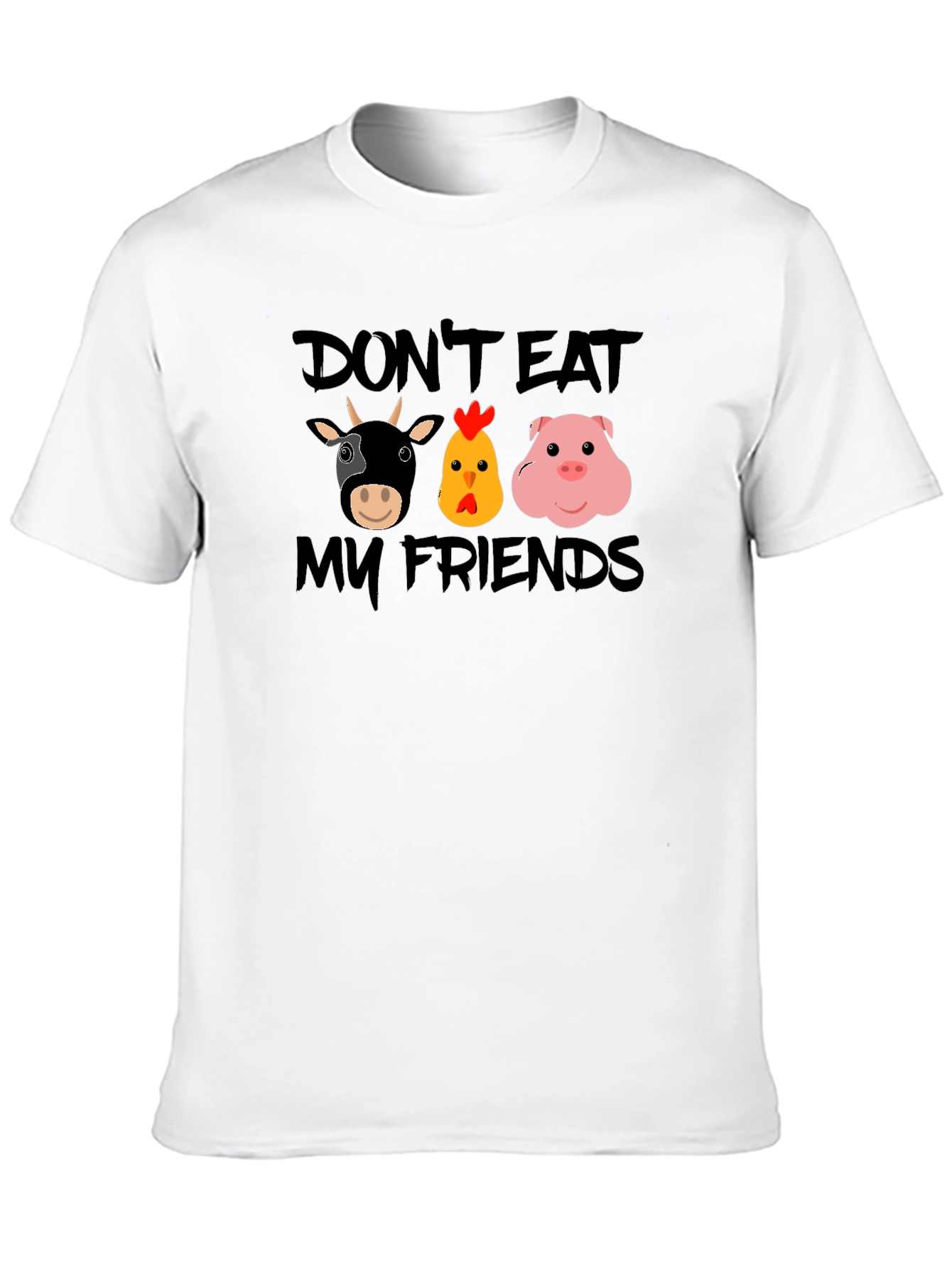 Vegan Dont Eat My Friends Graphic T-Shirt