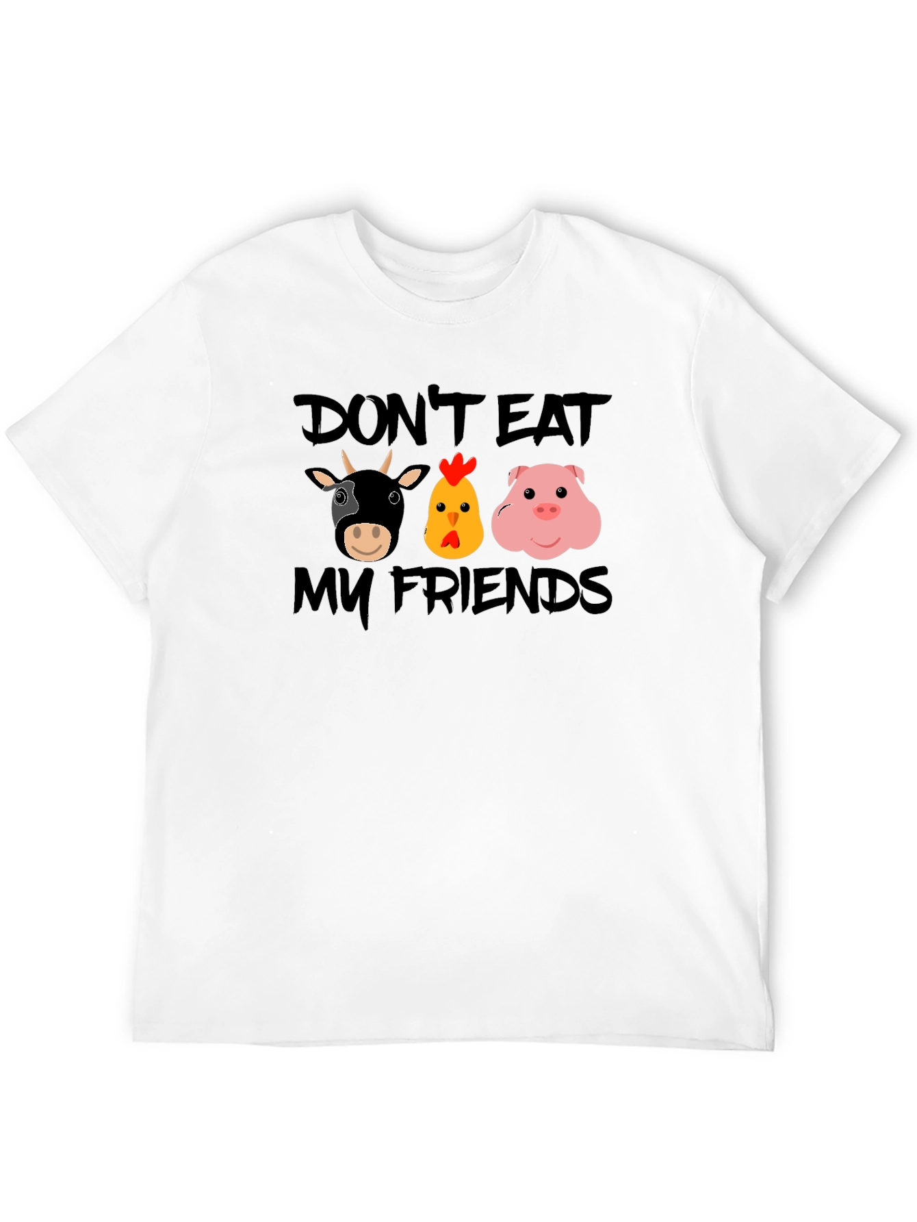 Vegan Dont Eat My Friends Graphic T-Shirt