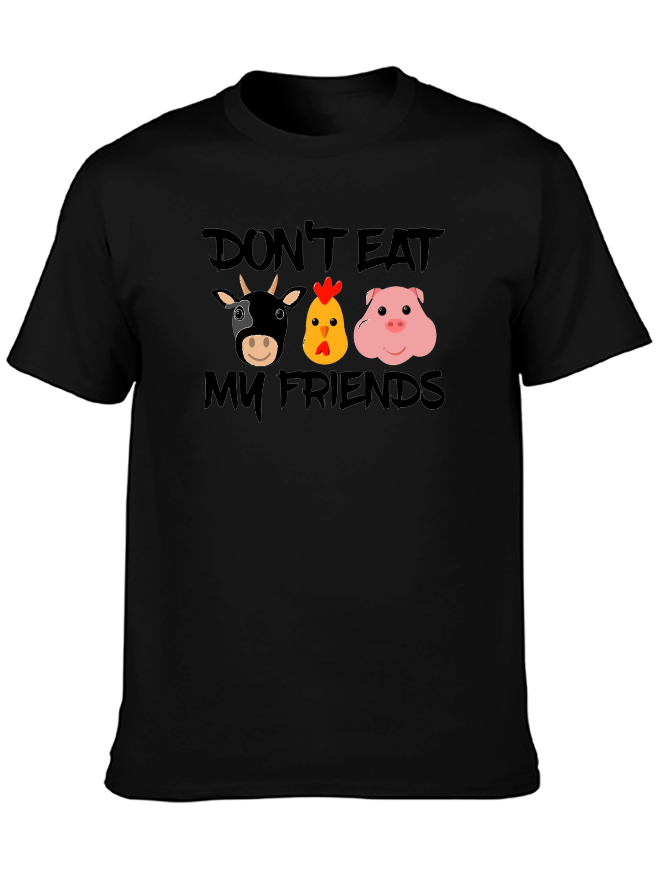 Vegan Dont Eat My Friends Graphic T-Shirt