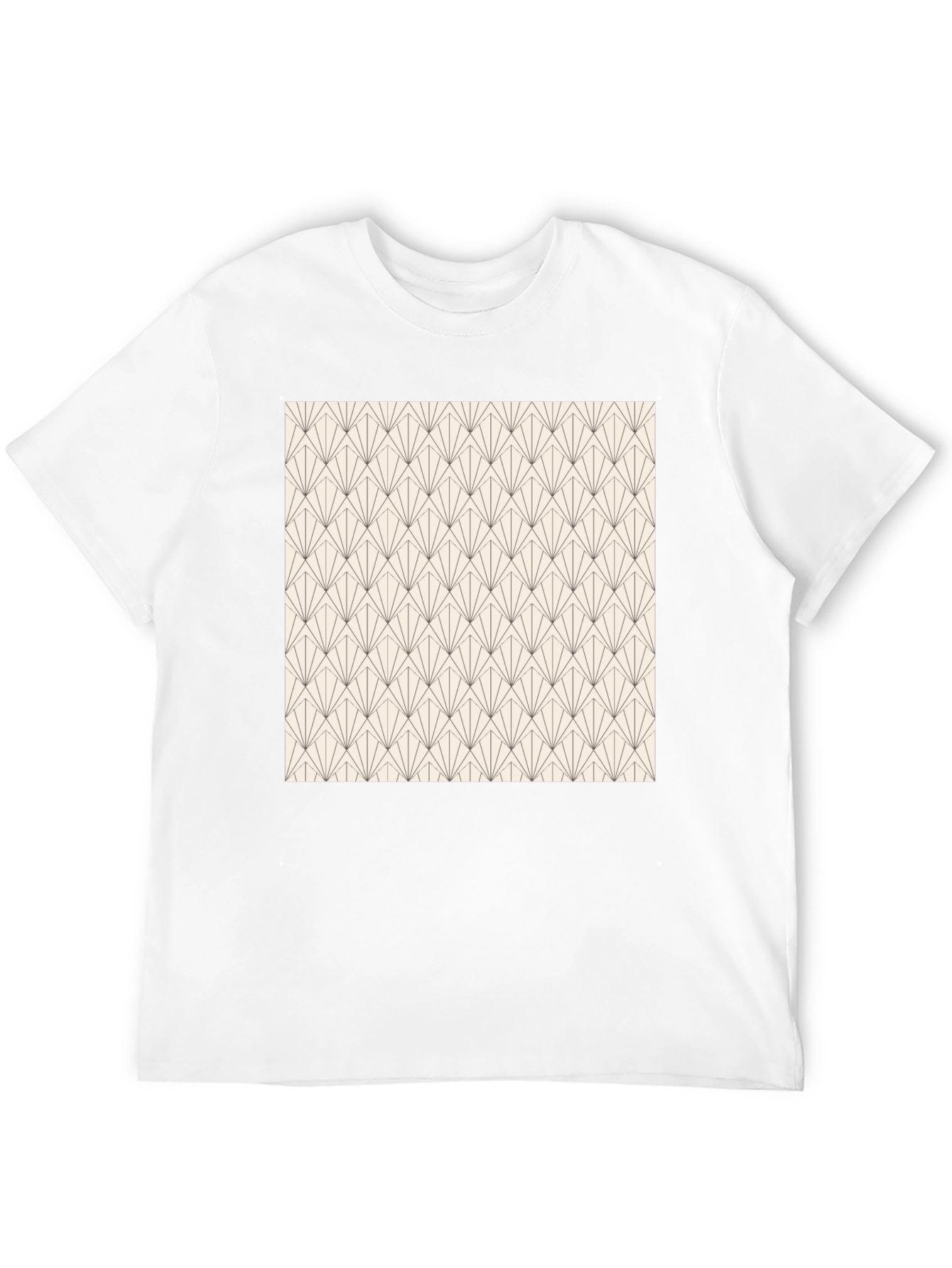 Geometric Art Deco Style Black T-Shirt