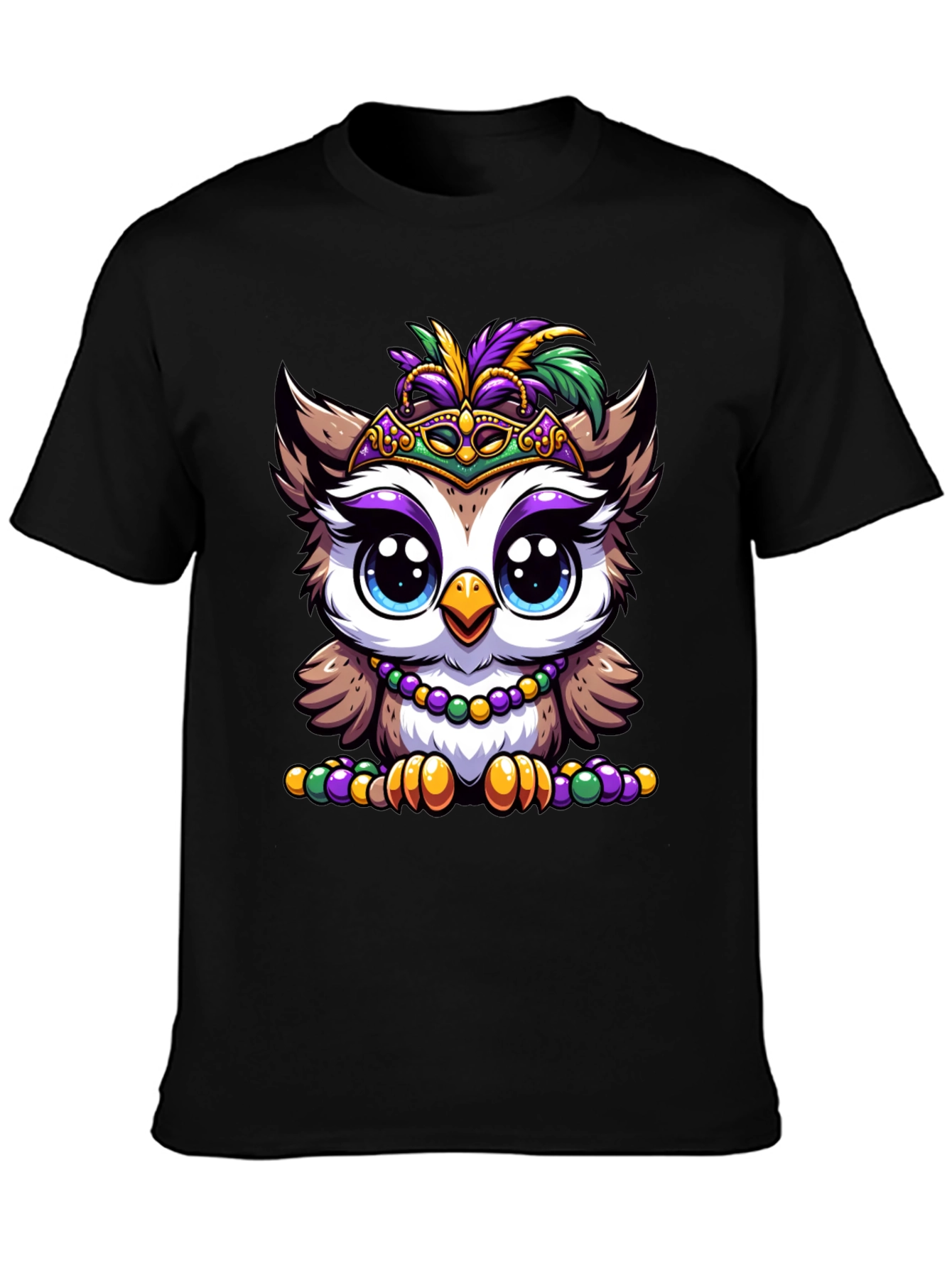 Mardi Gras Owl Graphic Tee