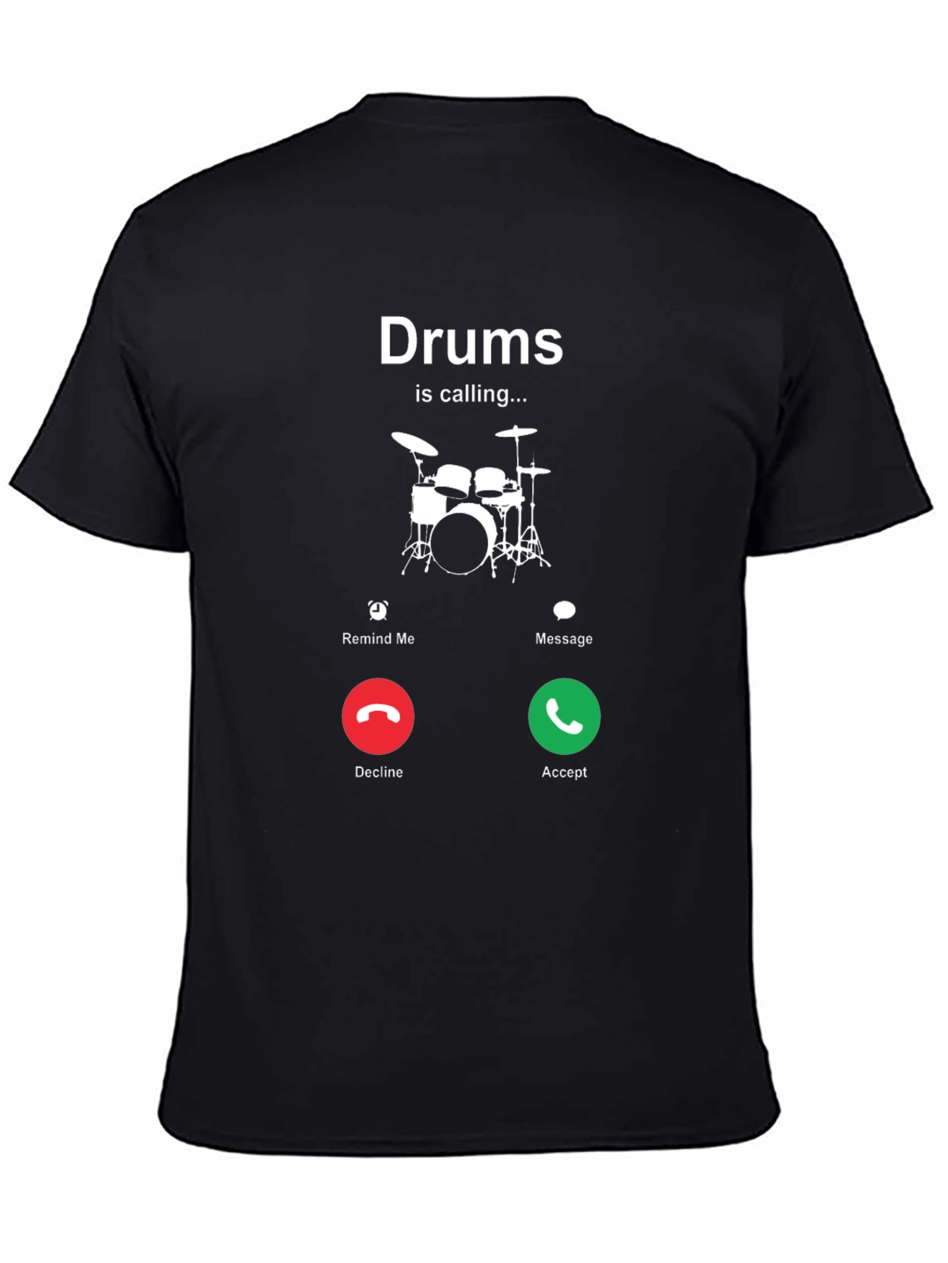 Drums Calling Black T-Shirt - Music Lover Tee
