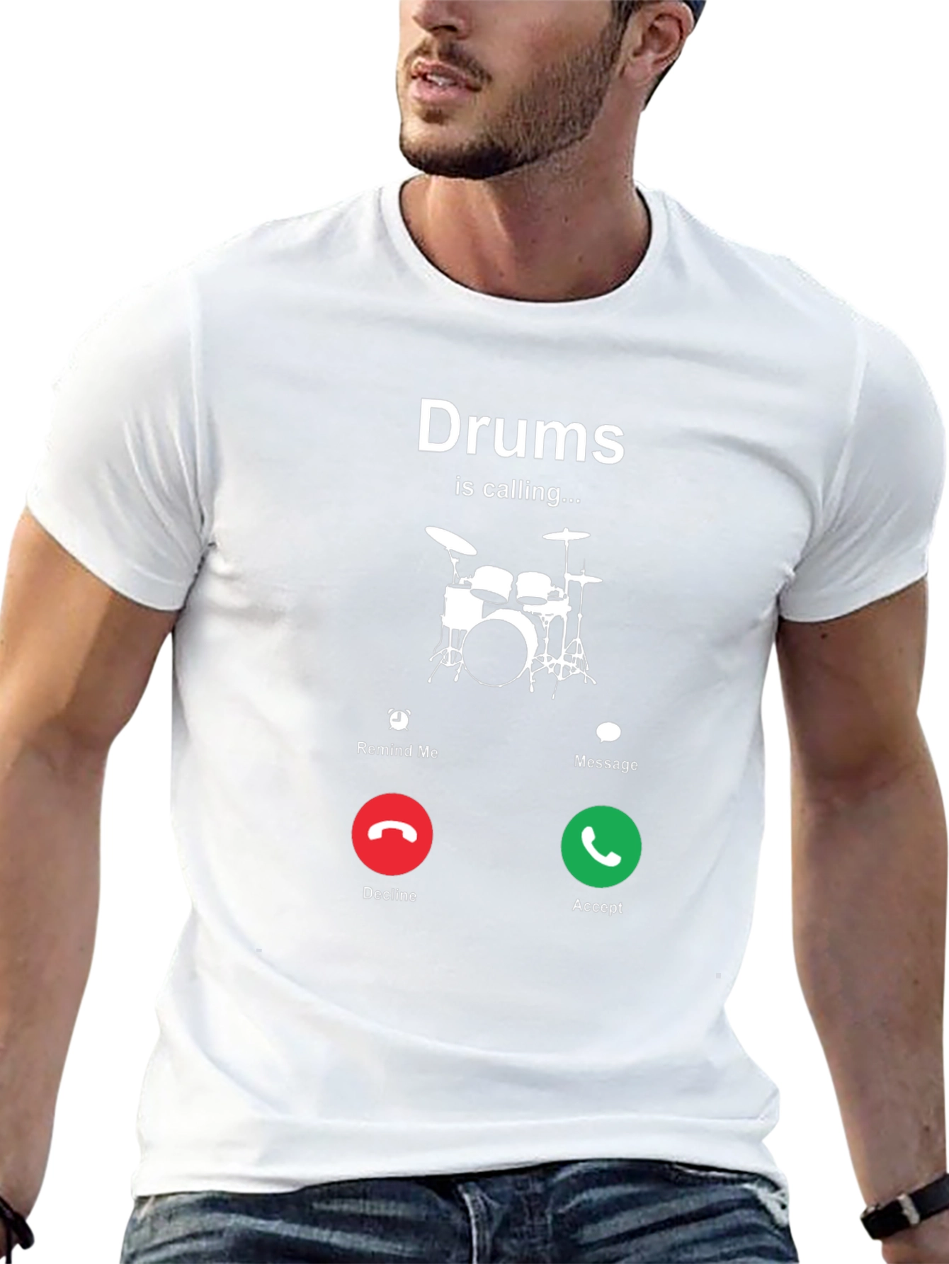 Drums Calling Black T-Shirt - Music Lover Tee