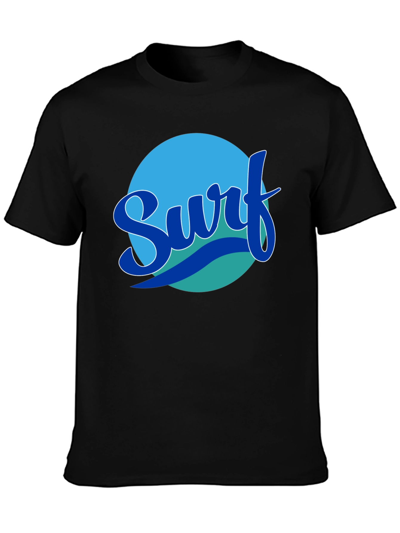 Surf Graphic Tee - Black Cotton T-Shirt
