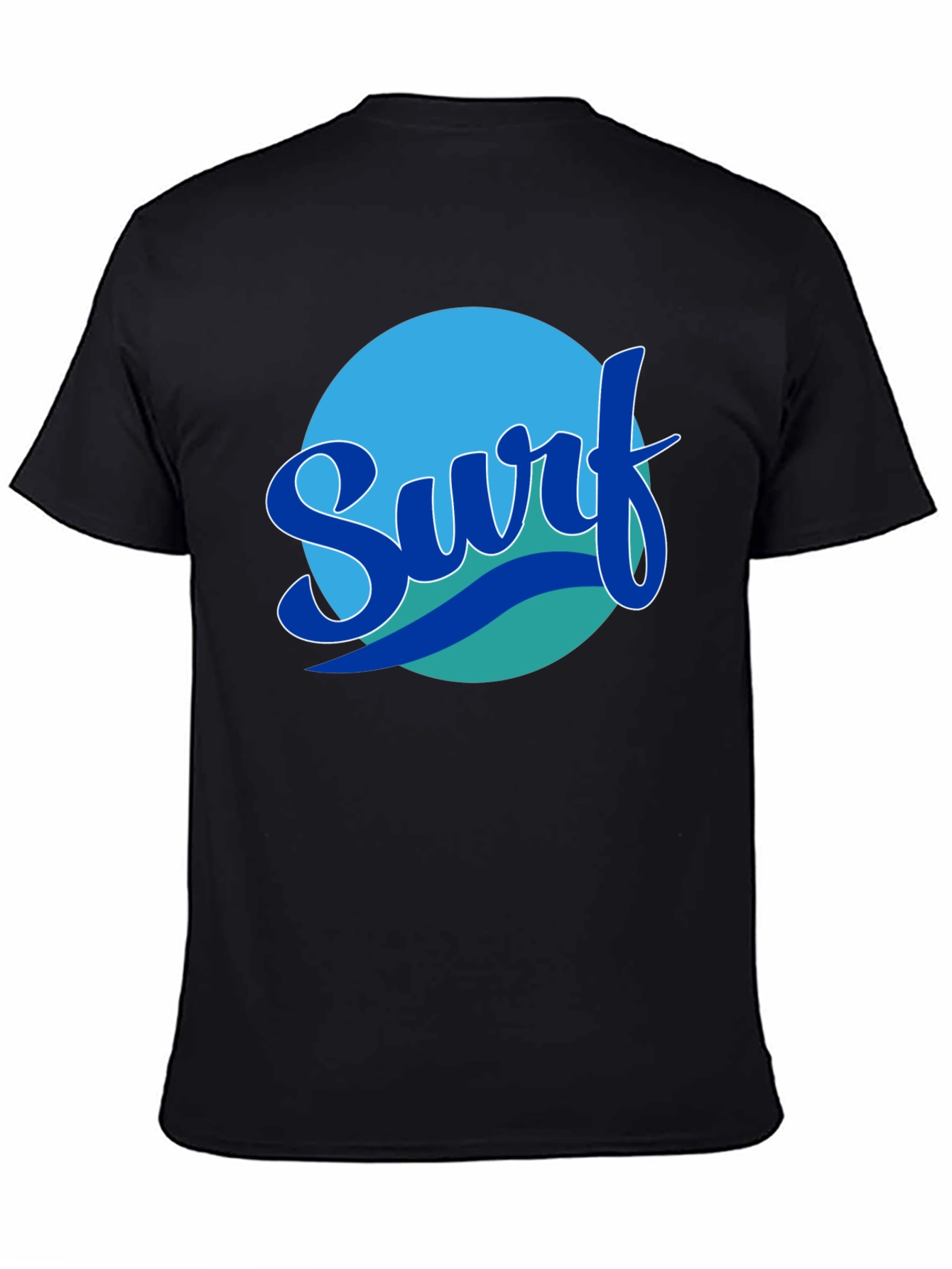 Surf Graphic Tee - Black Cotton T-Shirt