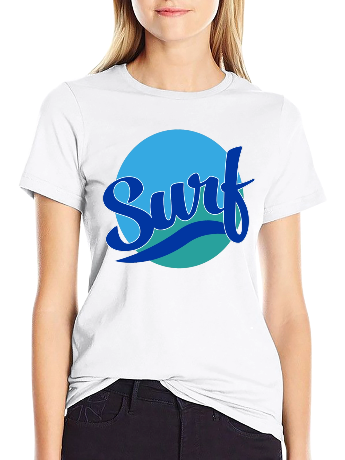 Surf Graphic Tee - Black Cotton T-Shirt
