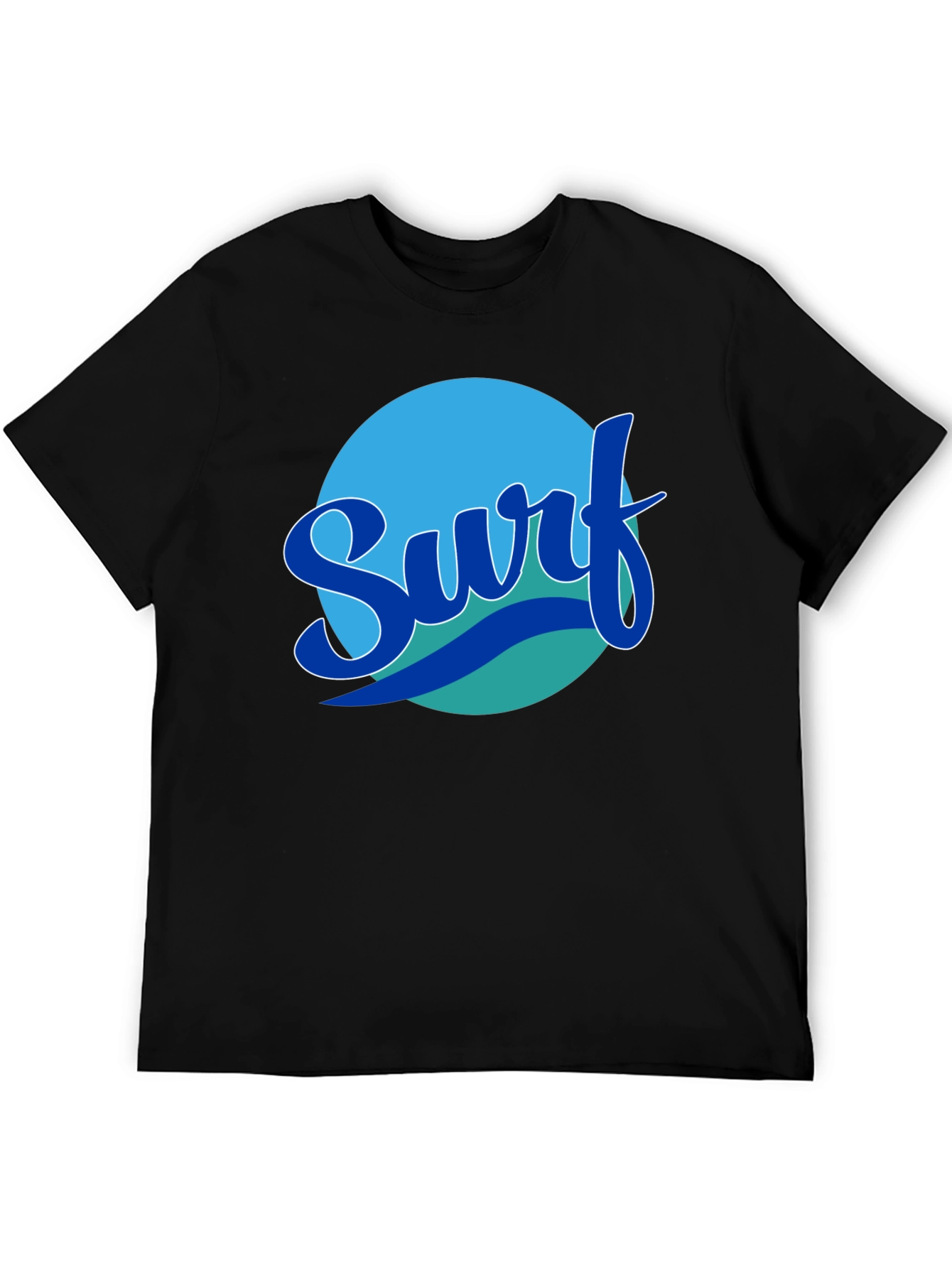 Surf Graphic Tee - Black Cotton T-Shirt